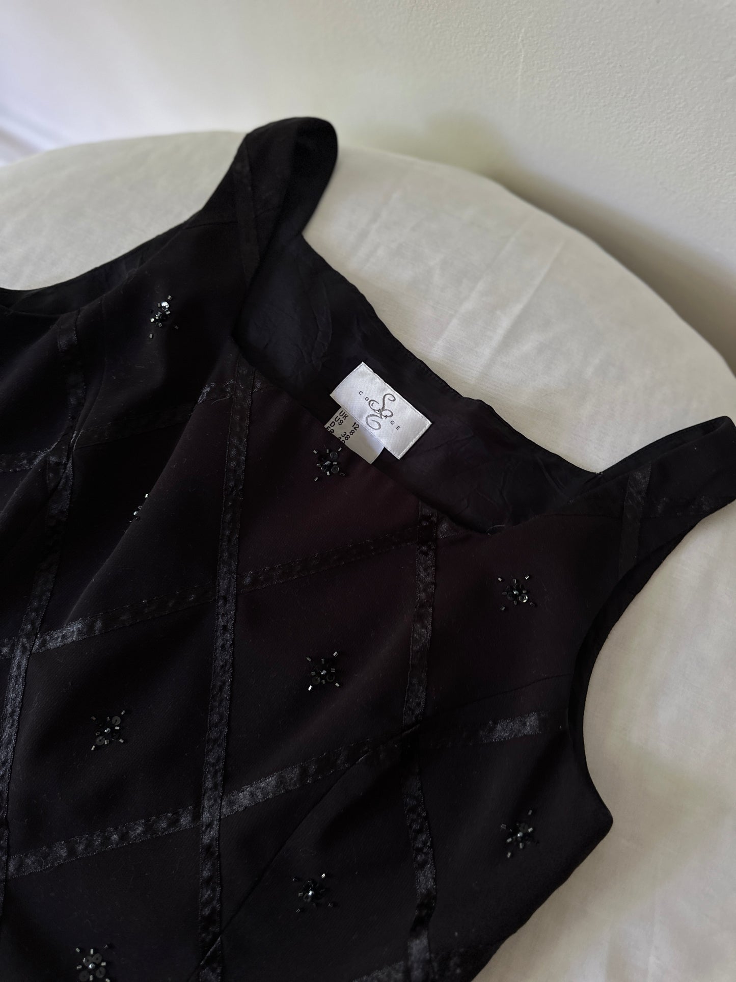 beaded box neck top