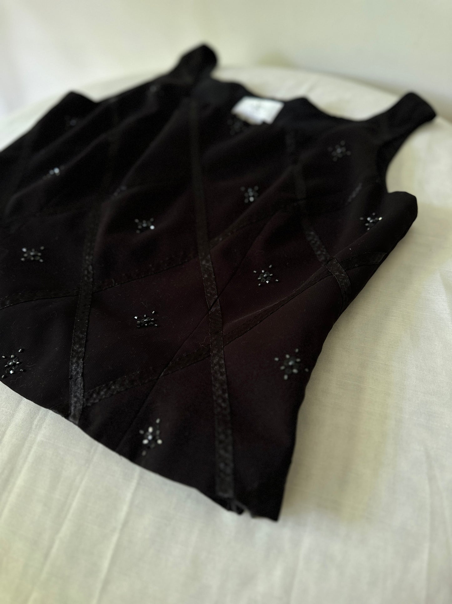 beaded box neck top