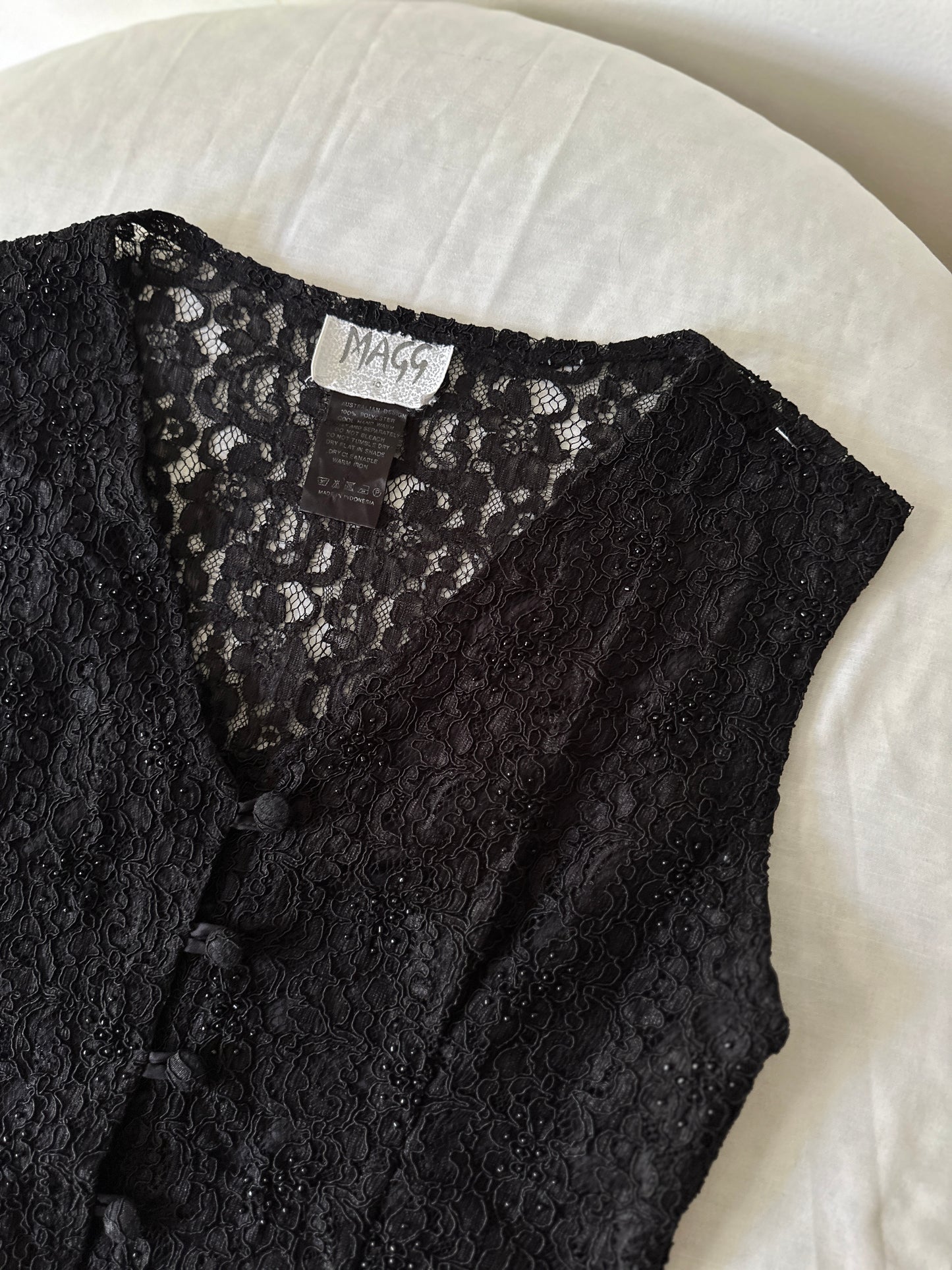 black lace vest
