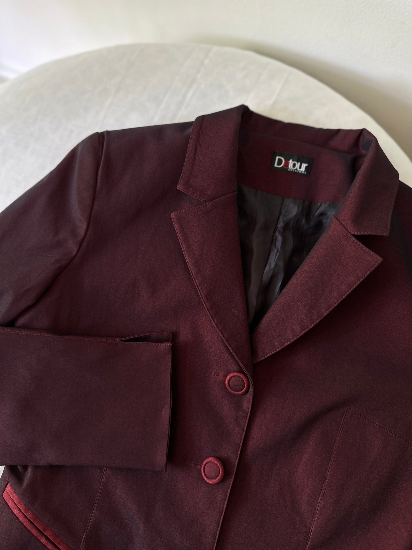 opaque red suit jacket