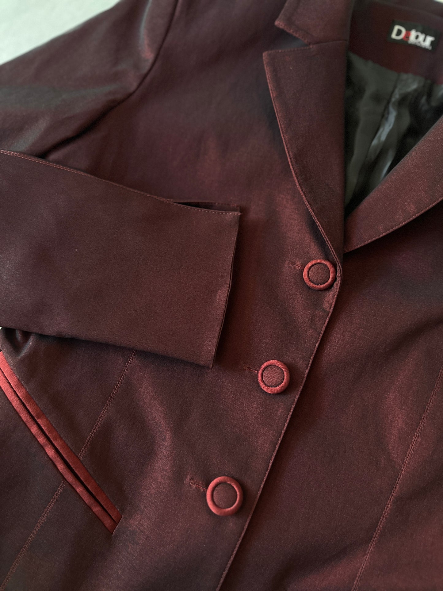 opaque red suit jacket