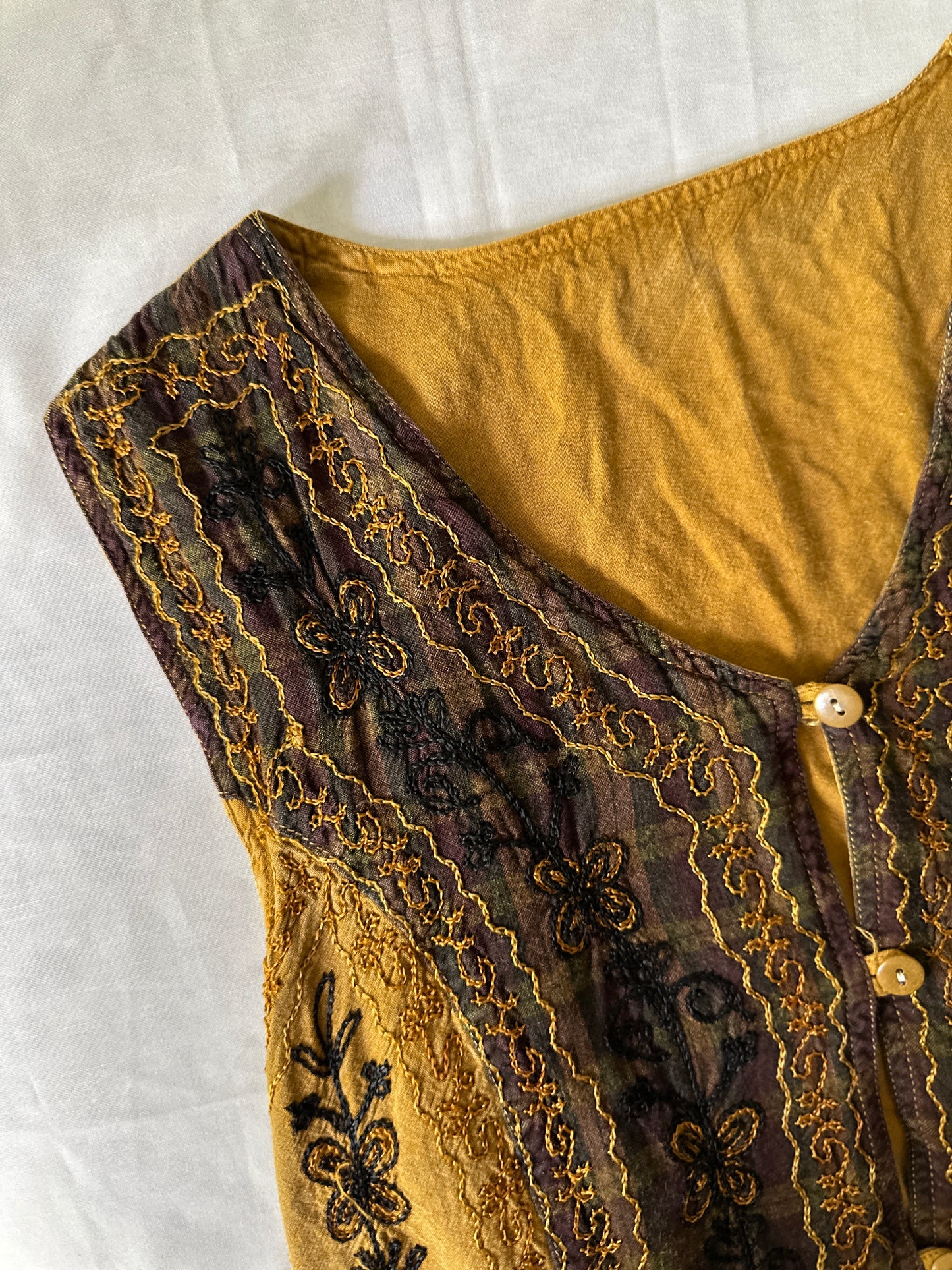 bohemian mustard vest
