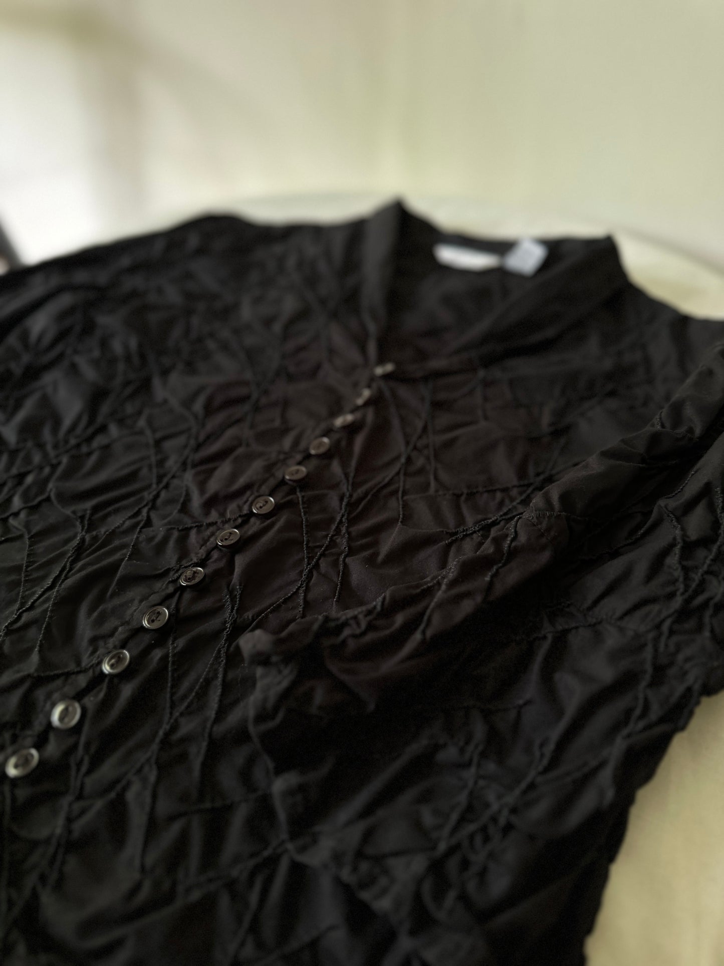 short sleeve black blouse