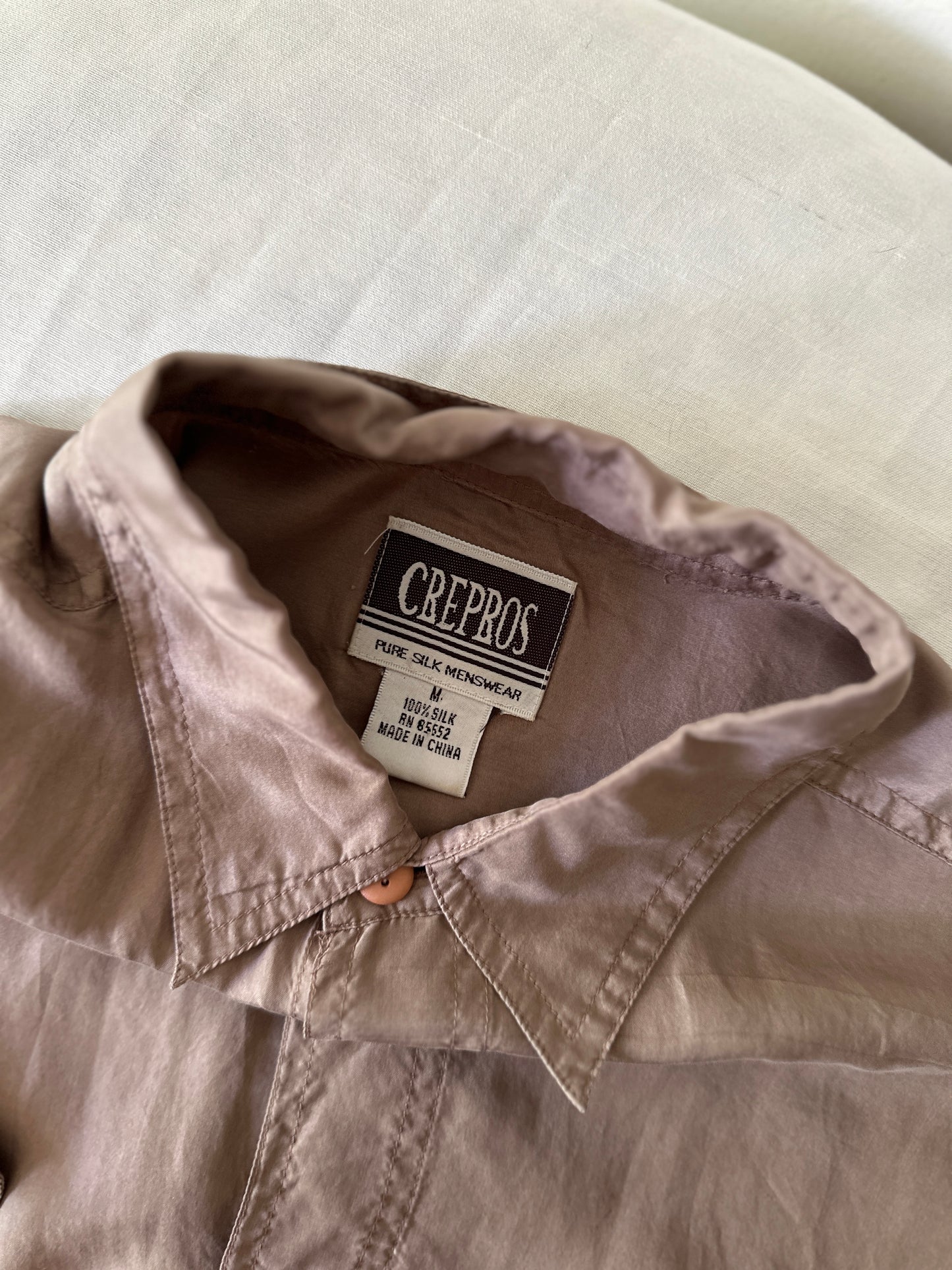 brown silk dress shirt