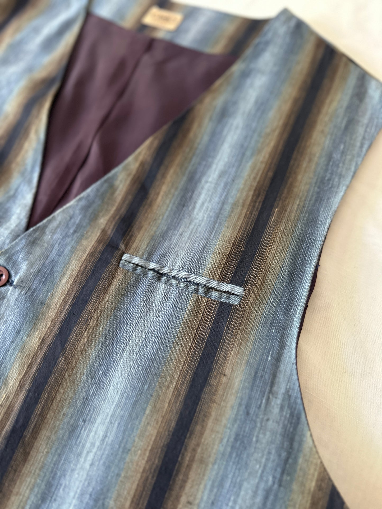 JAG blue toned stripe vest