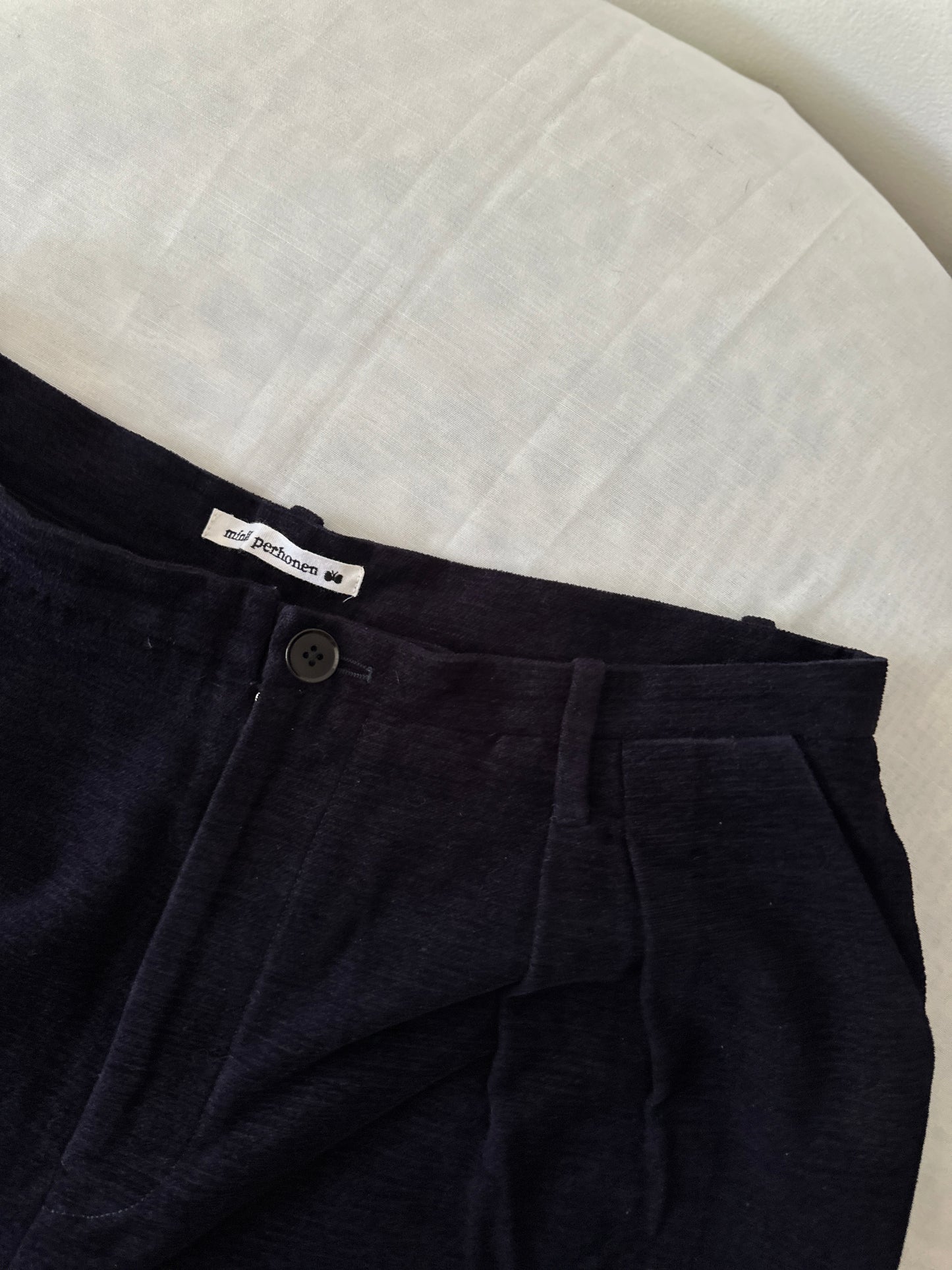 navy blue corduroy wool trousers
