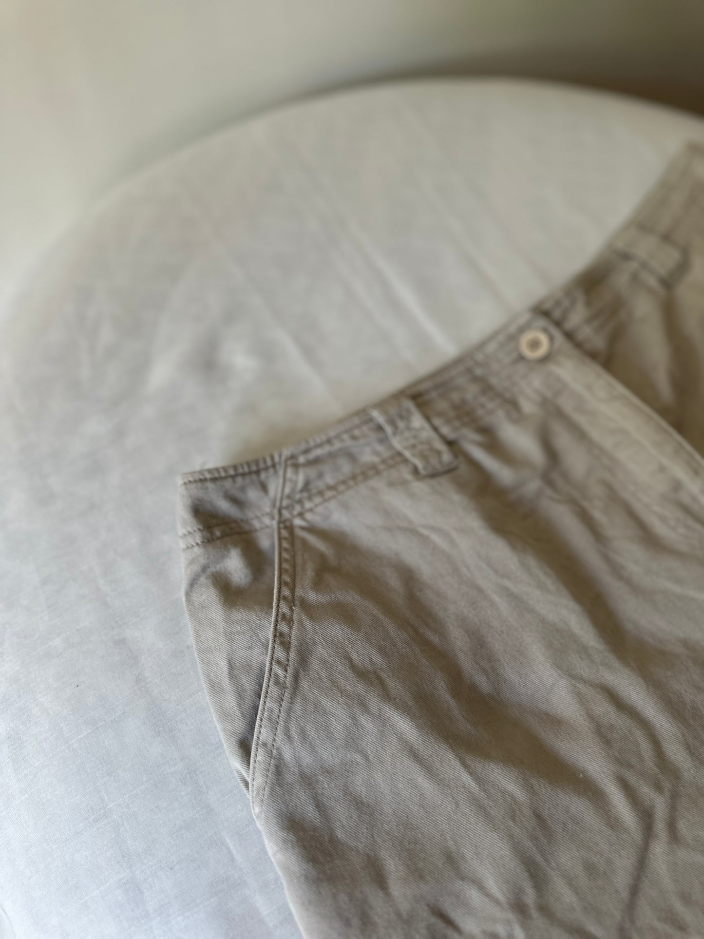 light beige long cargo pants