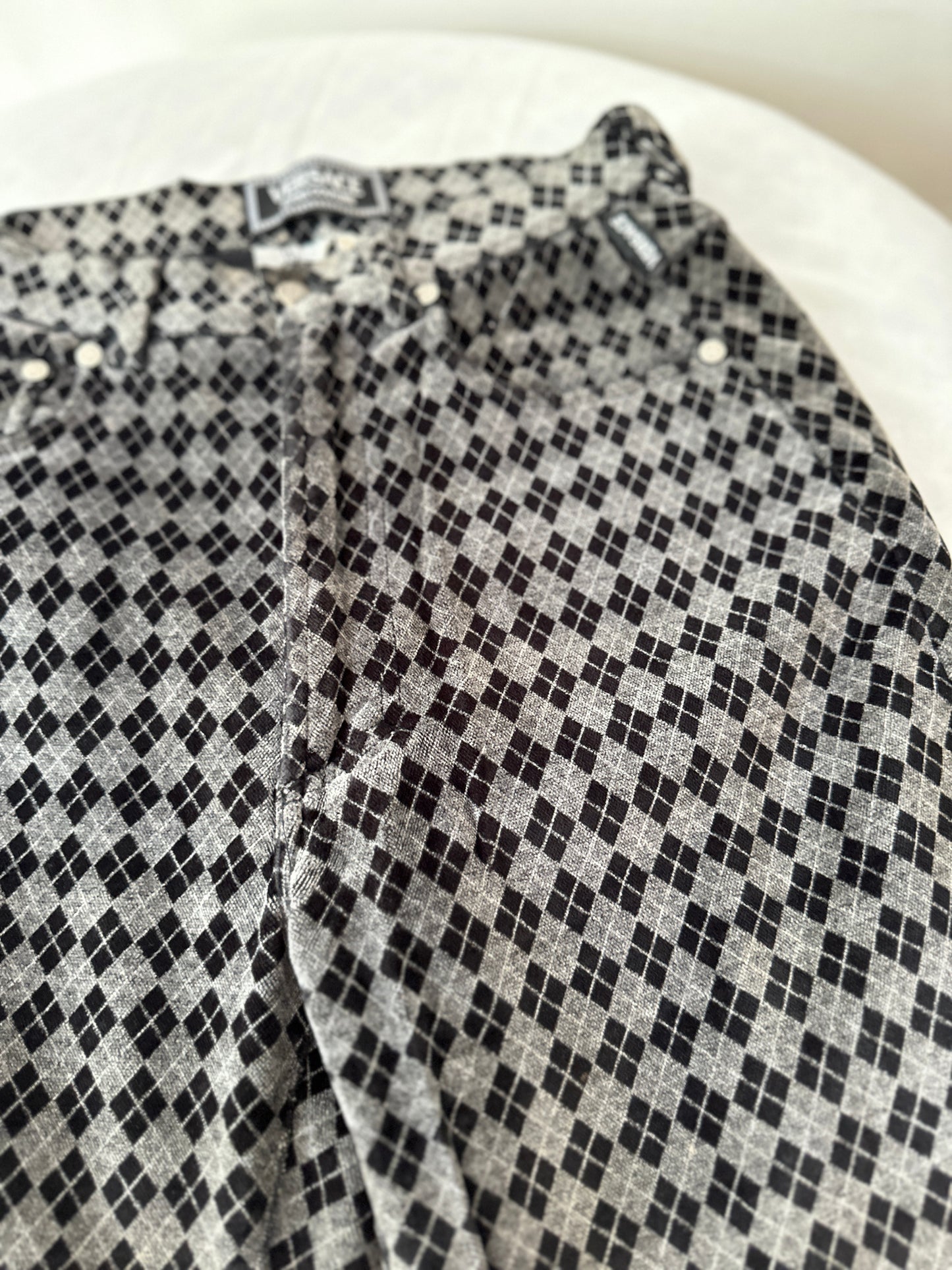 Versace diamond pattern velvet pants