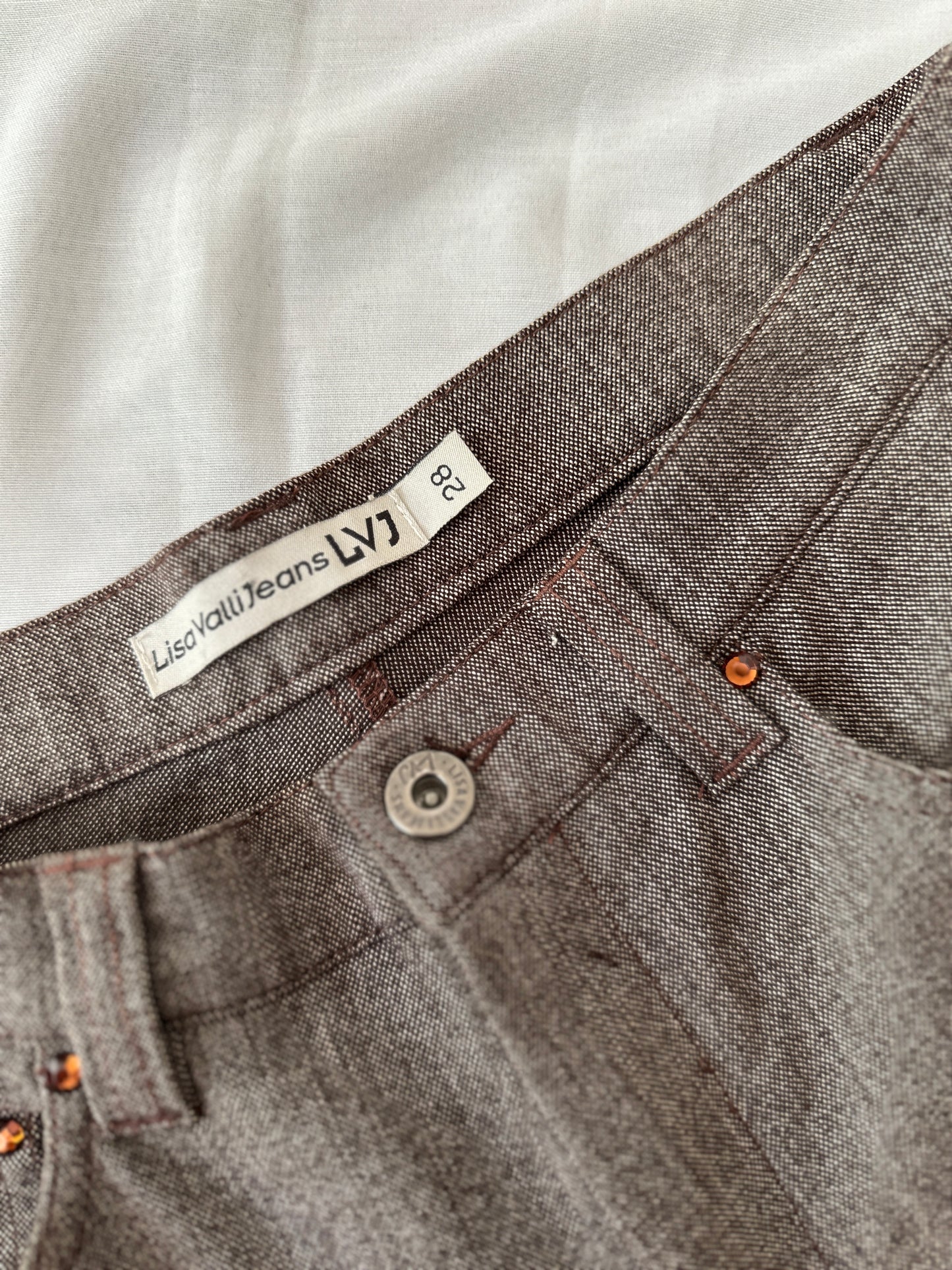 brown straight legged trousers