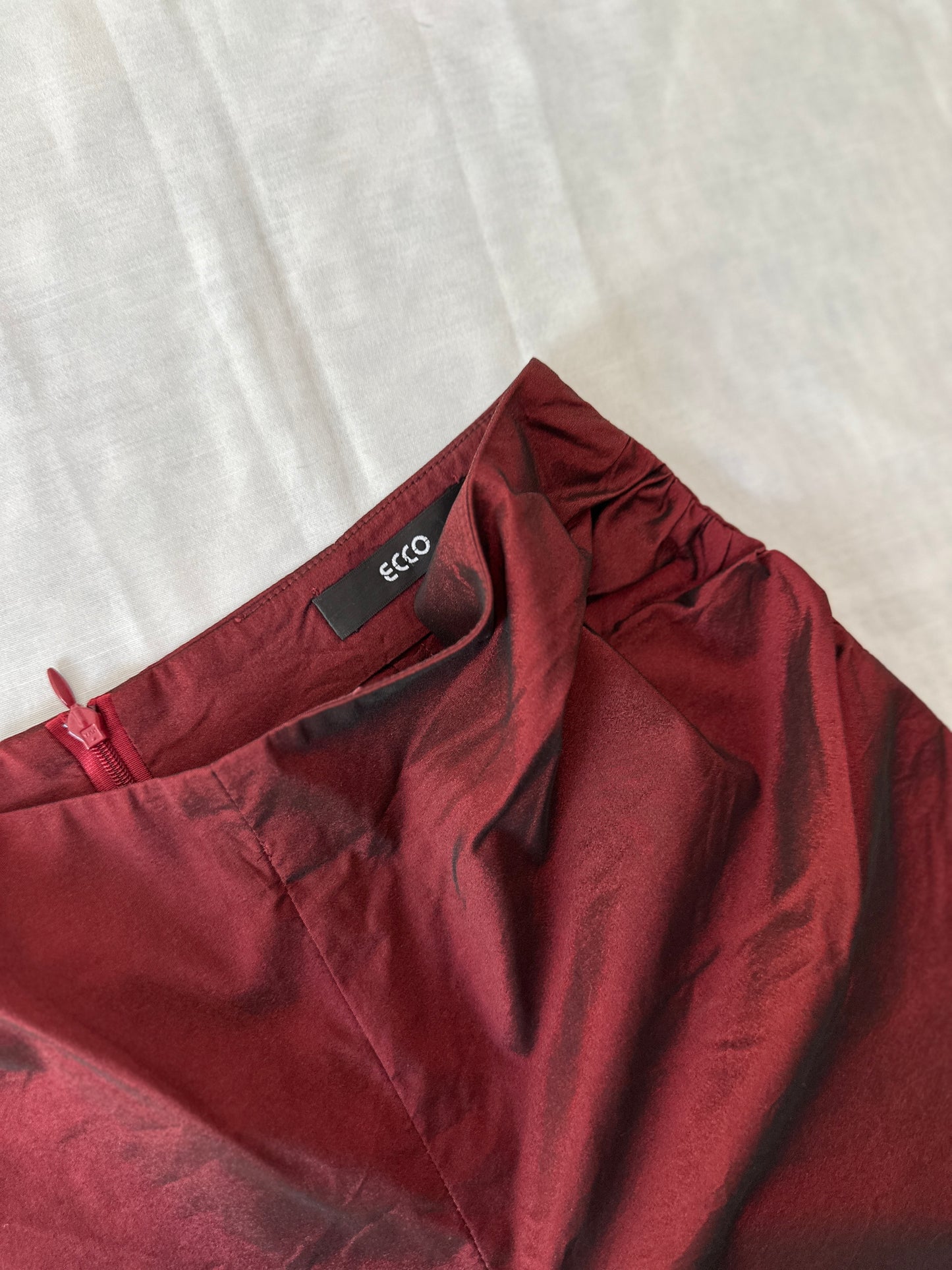 red opaque high waist flare pants