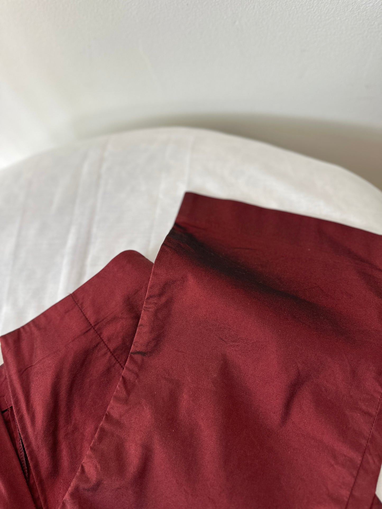 red opaque high waist flare pants