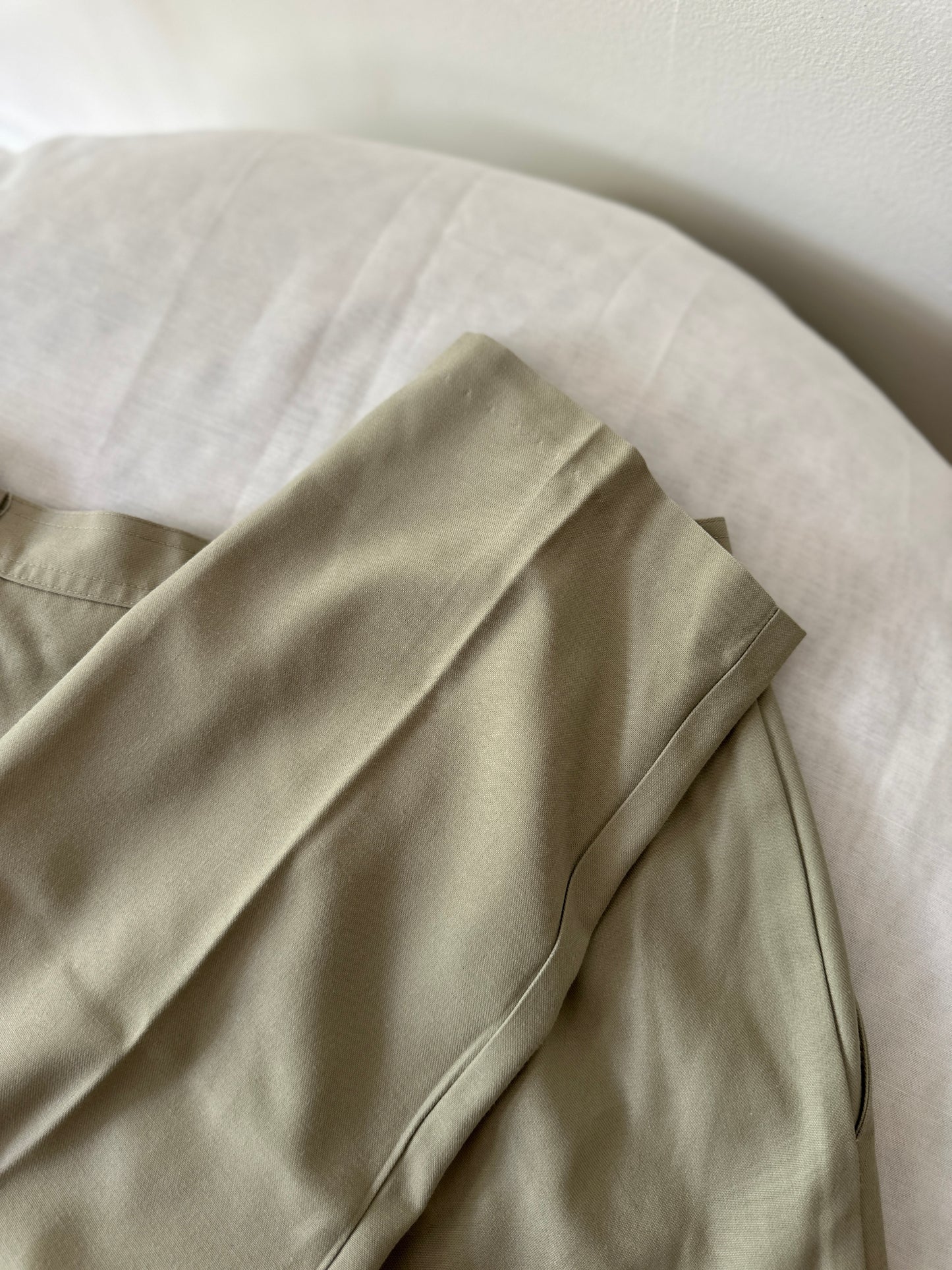 high waist grey/green pleated trouser