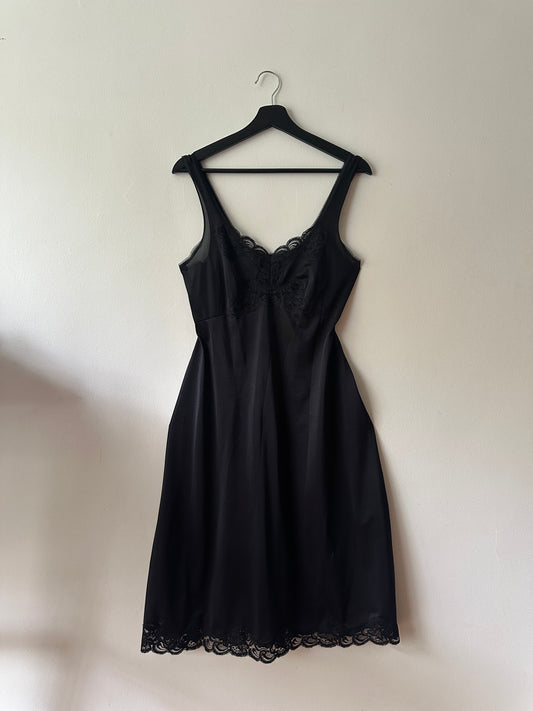 black lace mid-length slip