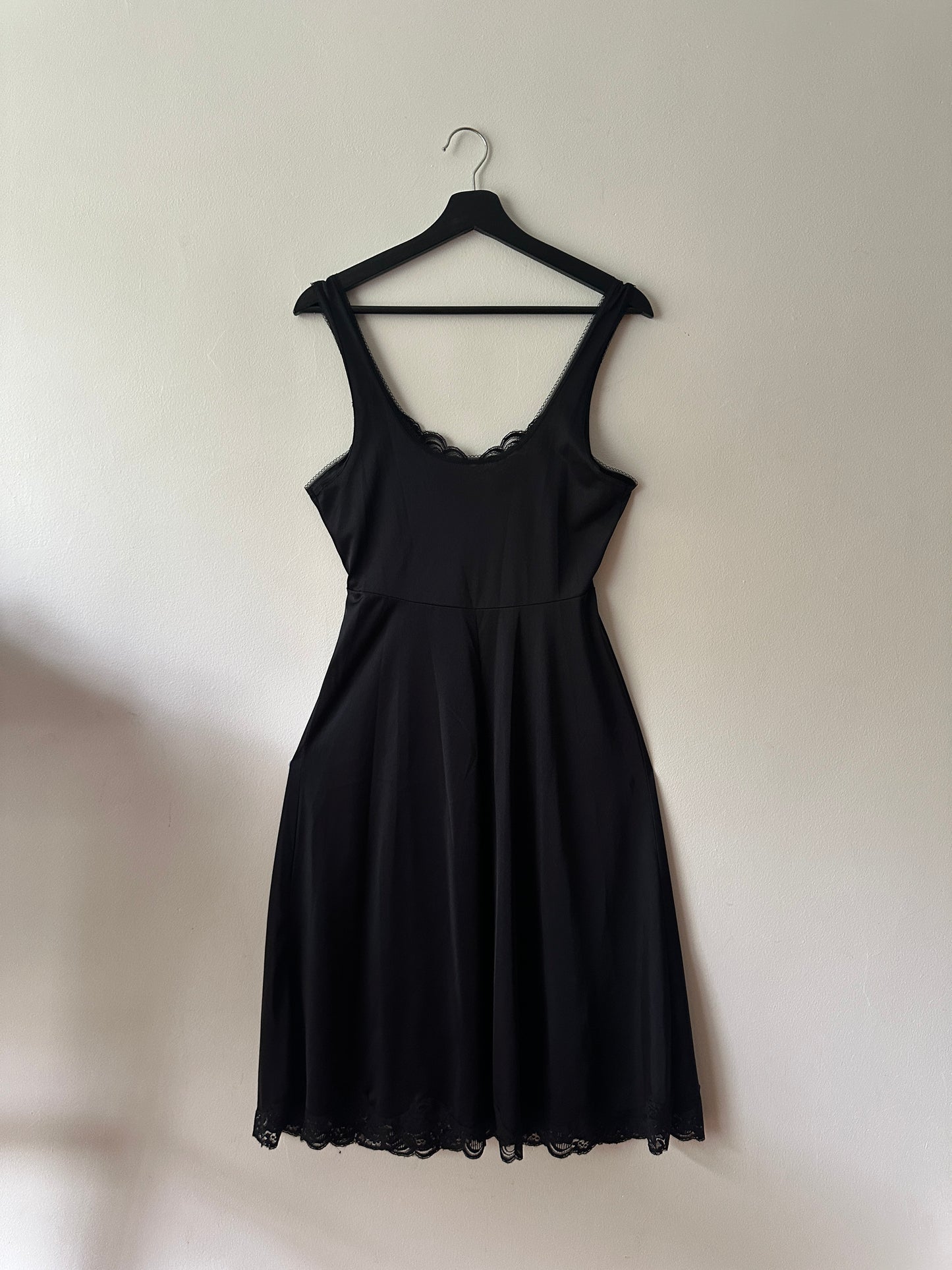 black lace mid-length slip