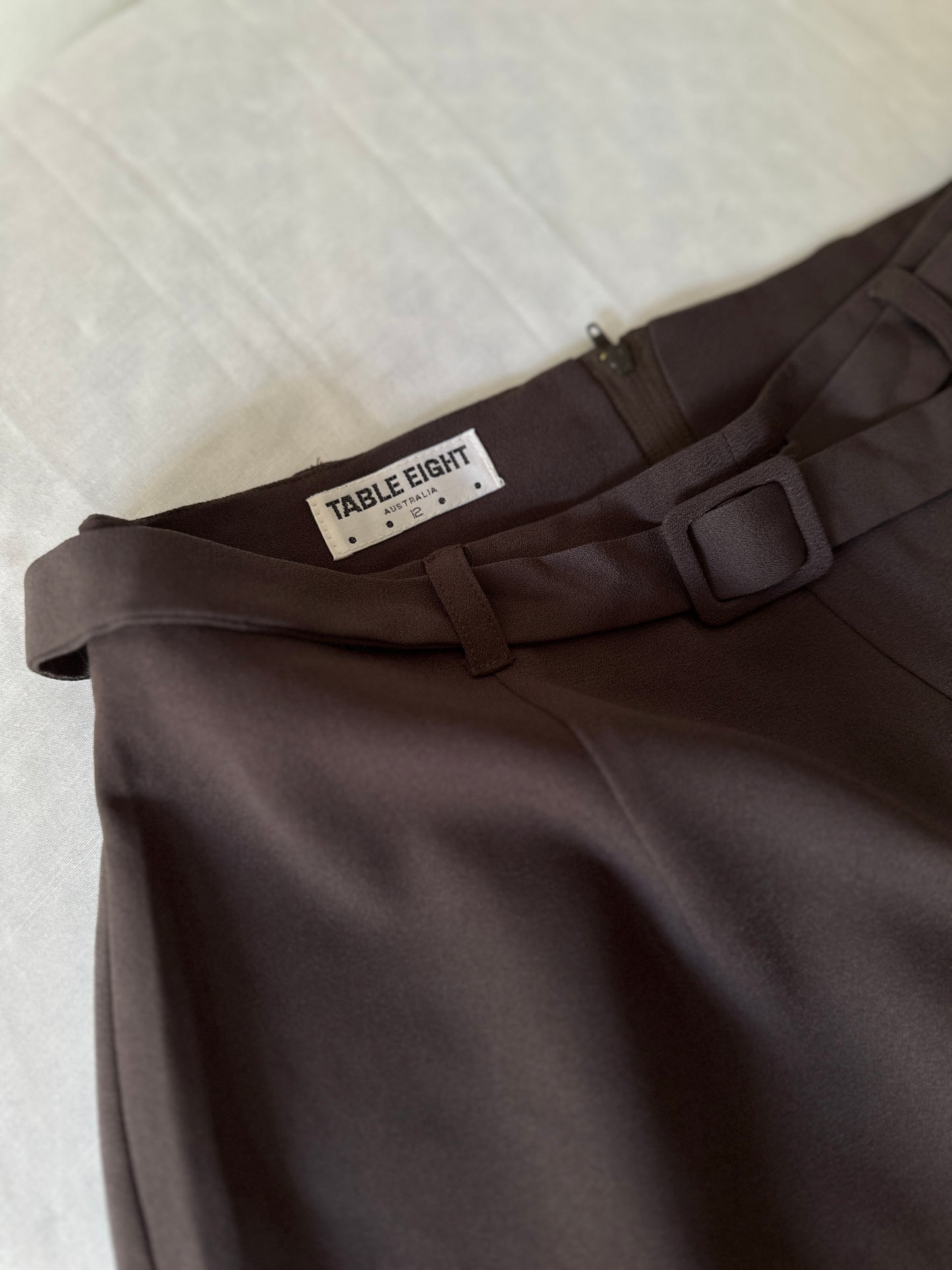 long line grey/brown straight skirt