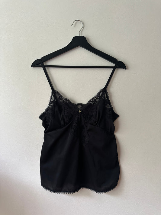 black lace slip blouse