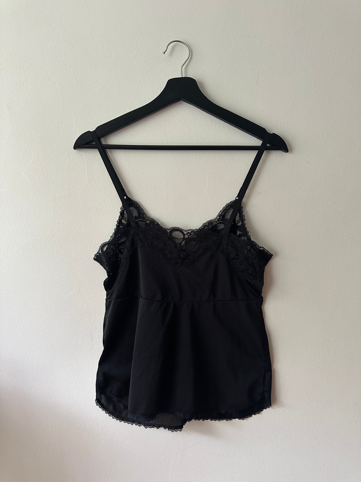 black lace slip blouse