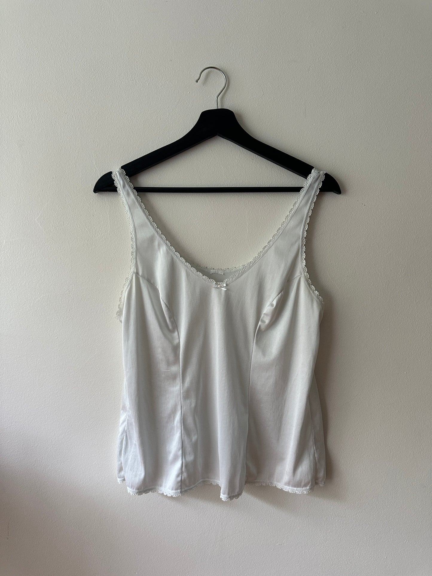 white lace trim slip blouse