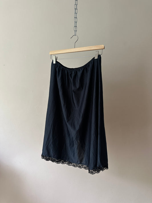 deep navy short slip skirt