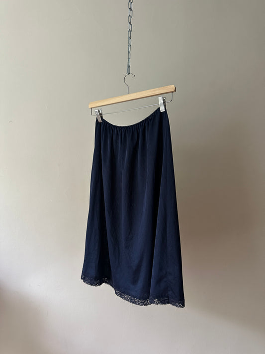 navy short slip skirt