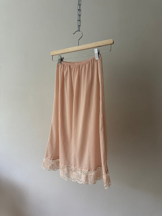 nude mid-length slip skirt