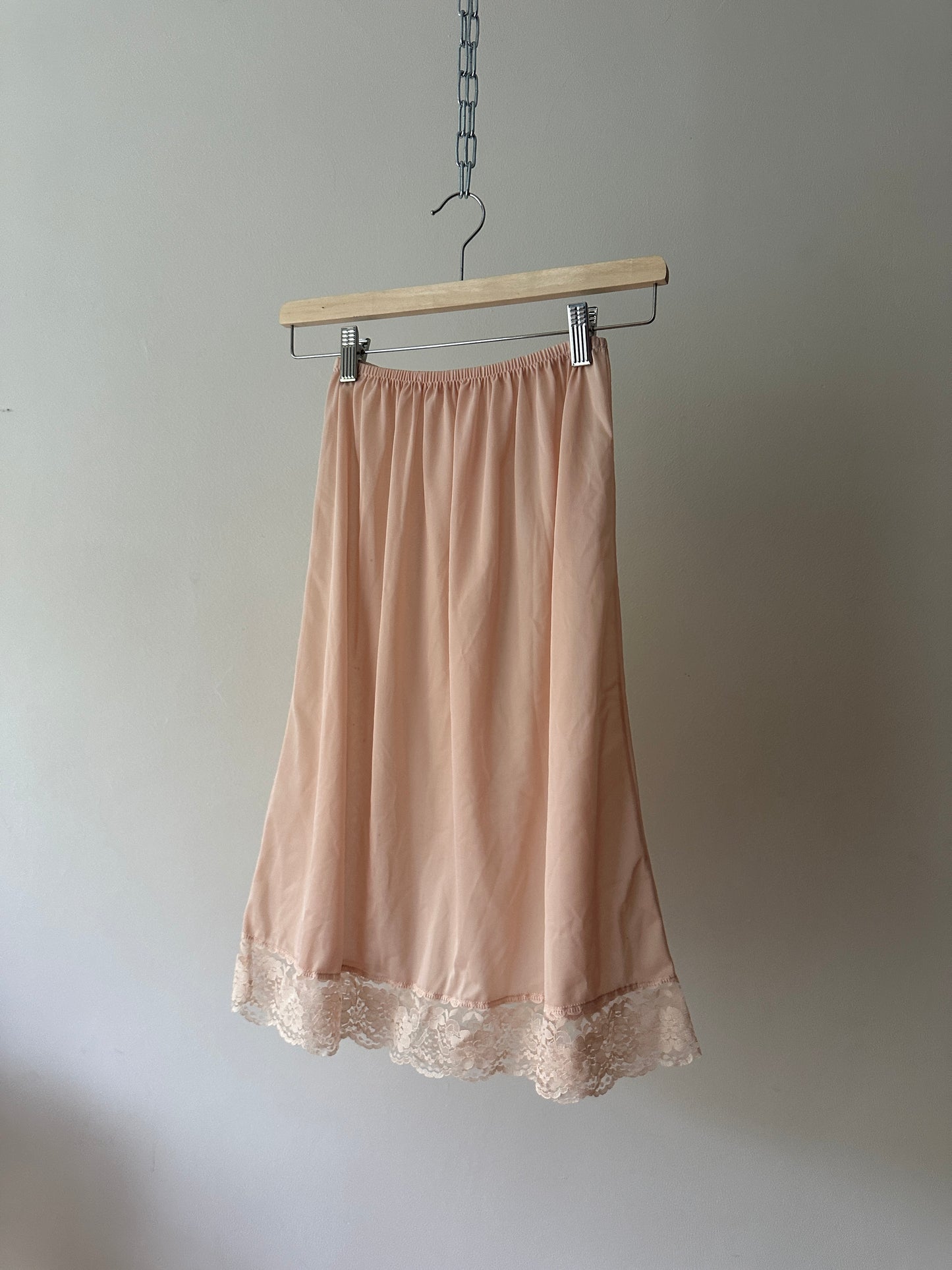 nude mid-length slip skirt