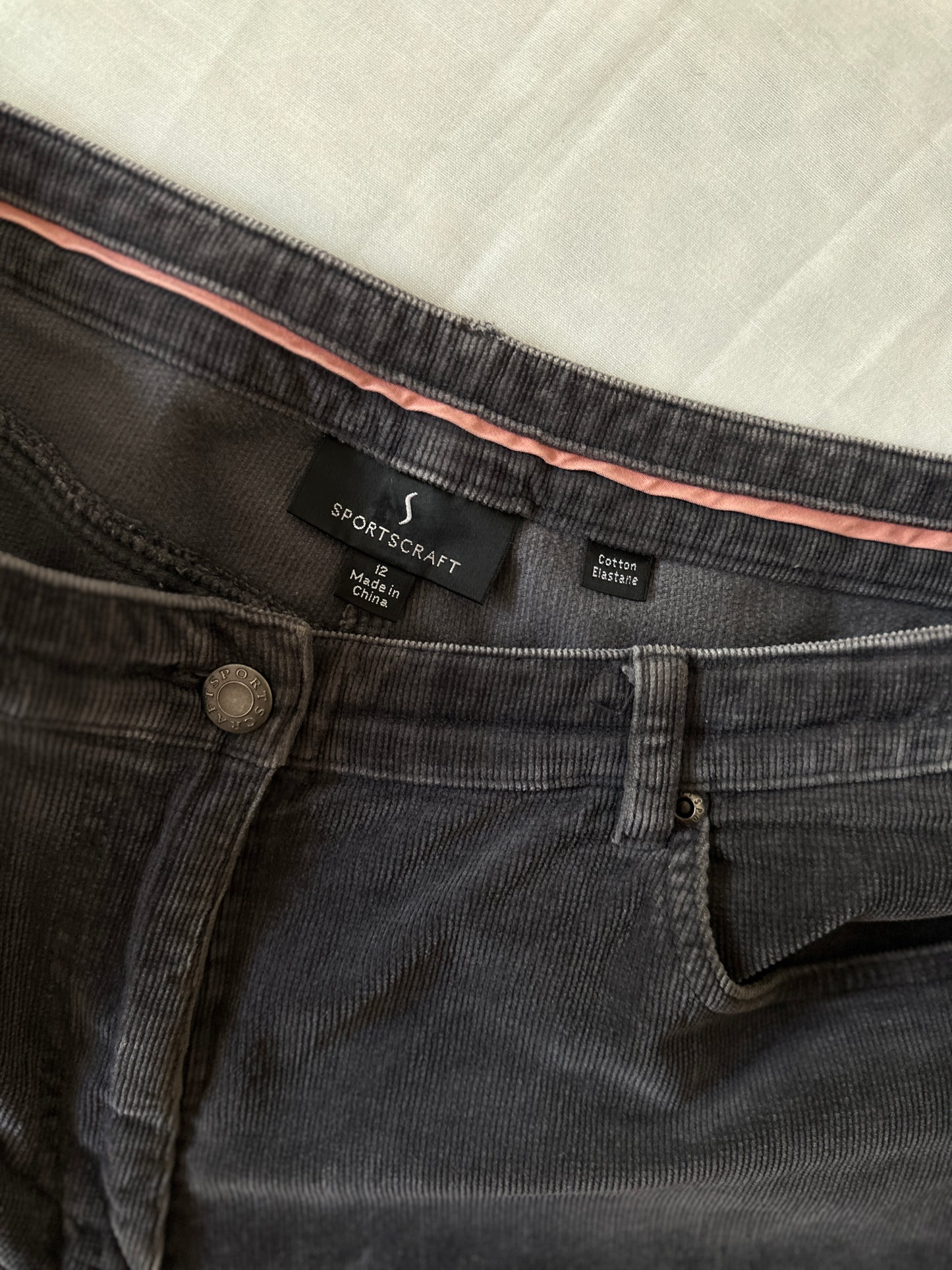 grey corduroy pants