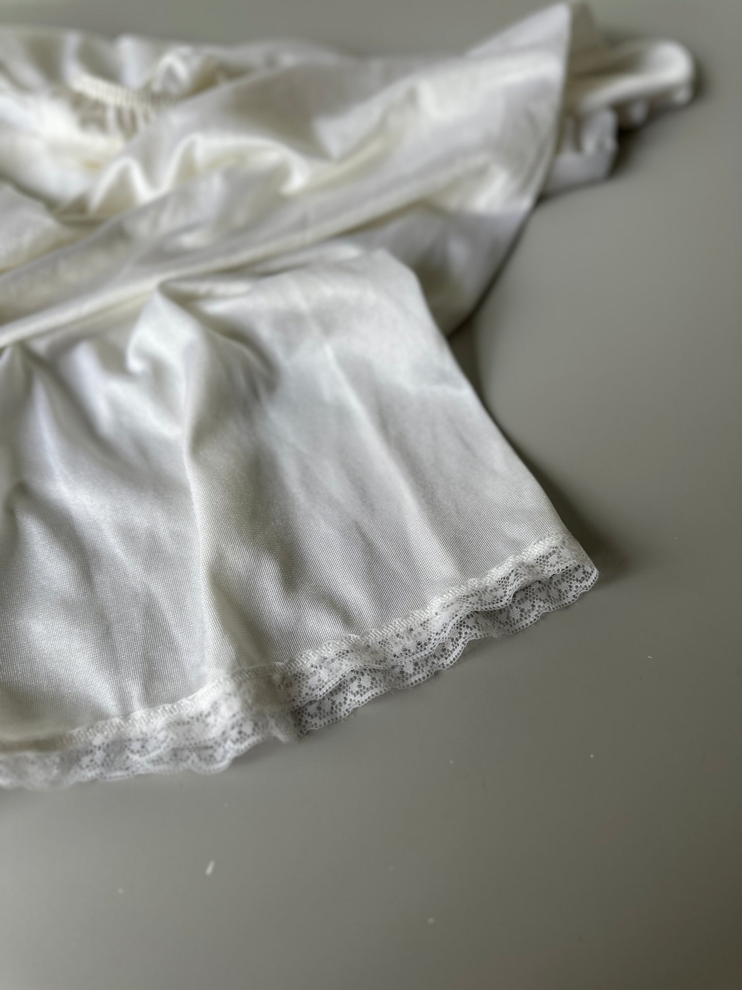 white mid-length slip skirt