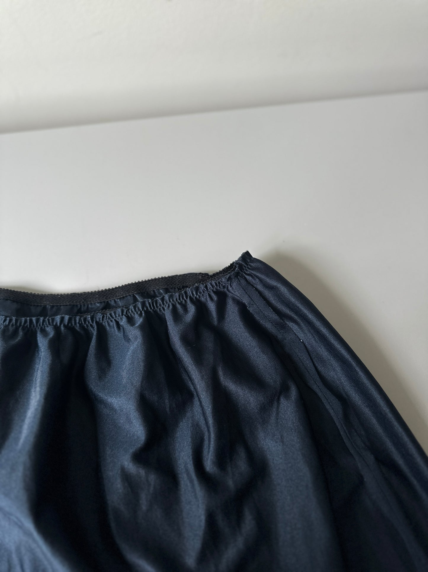 deep navy short slip skirt
