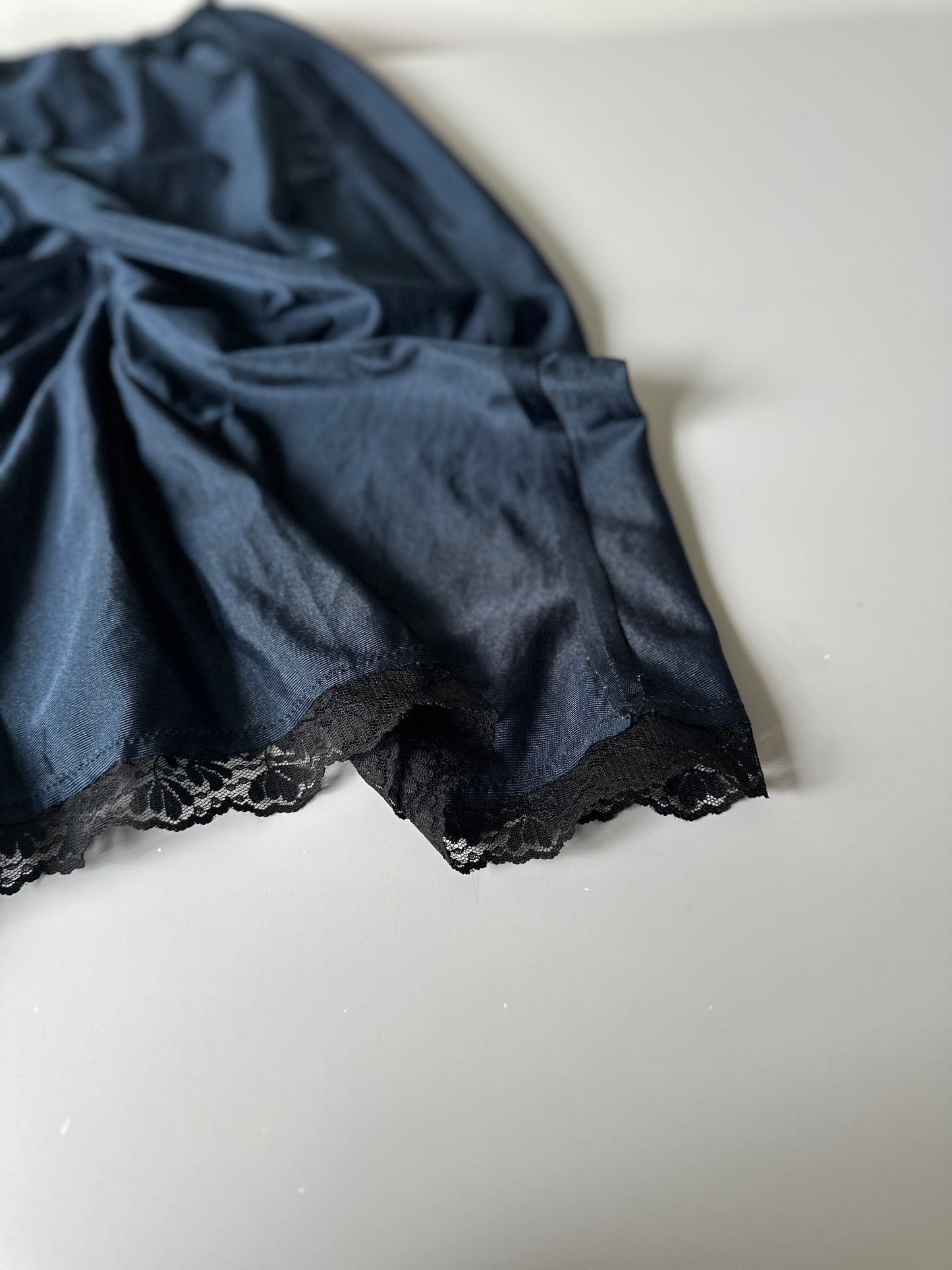 deep navy short slip skirt
