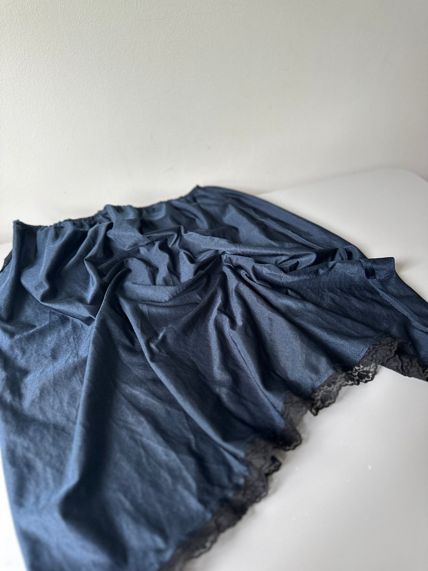 deep navy short slip skirt