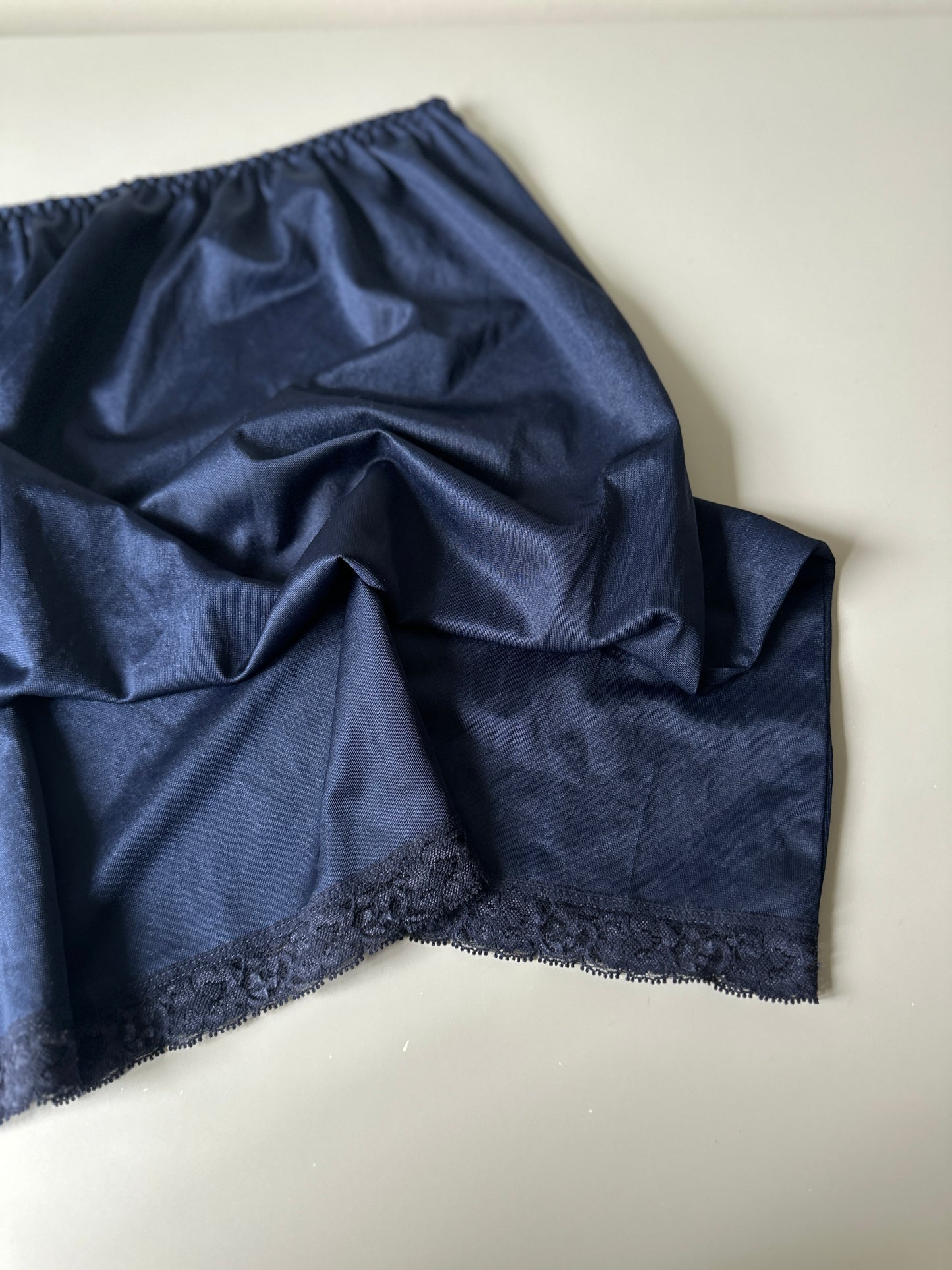 navy short slip skirt
