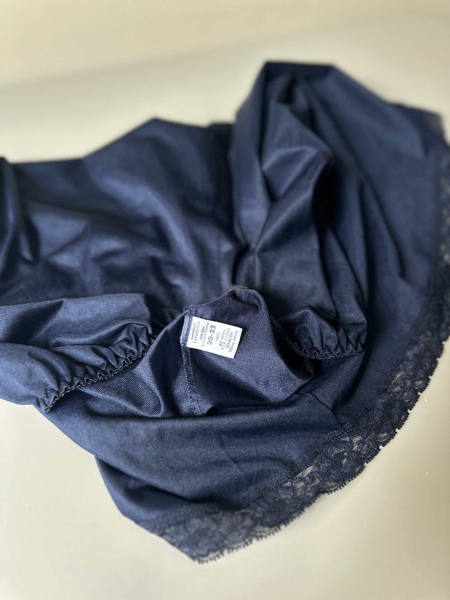 navy short slip skirt