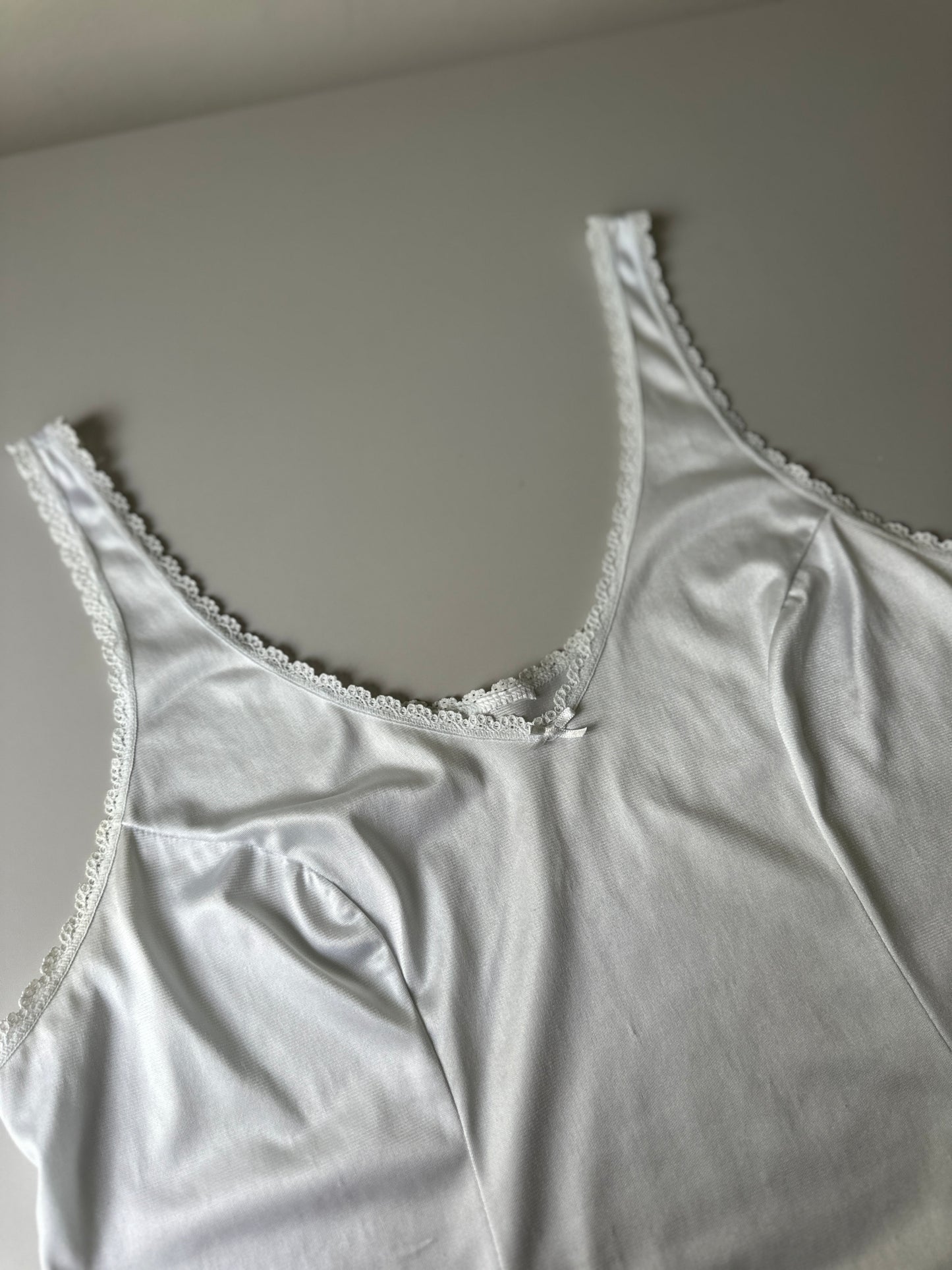 white lace trim slip blouse