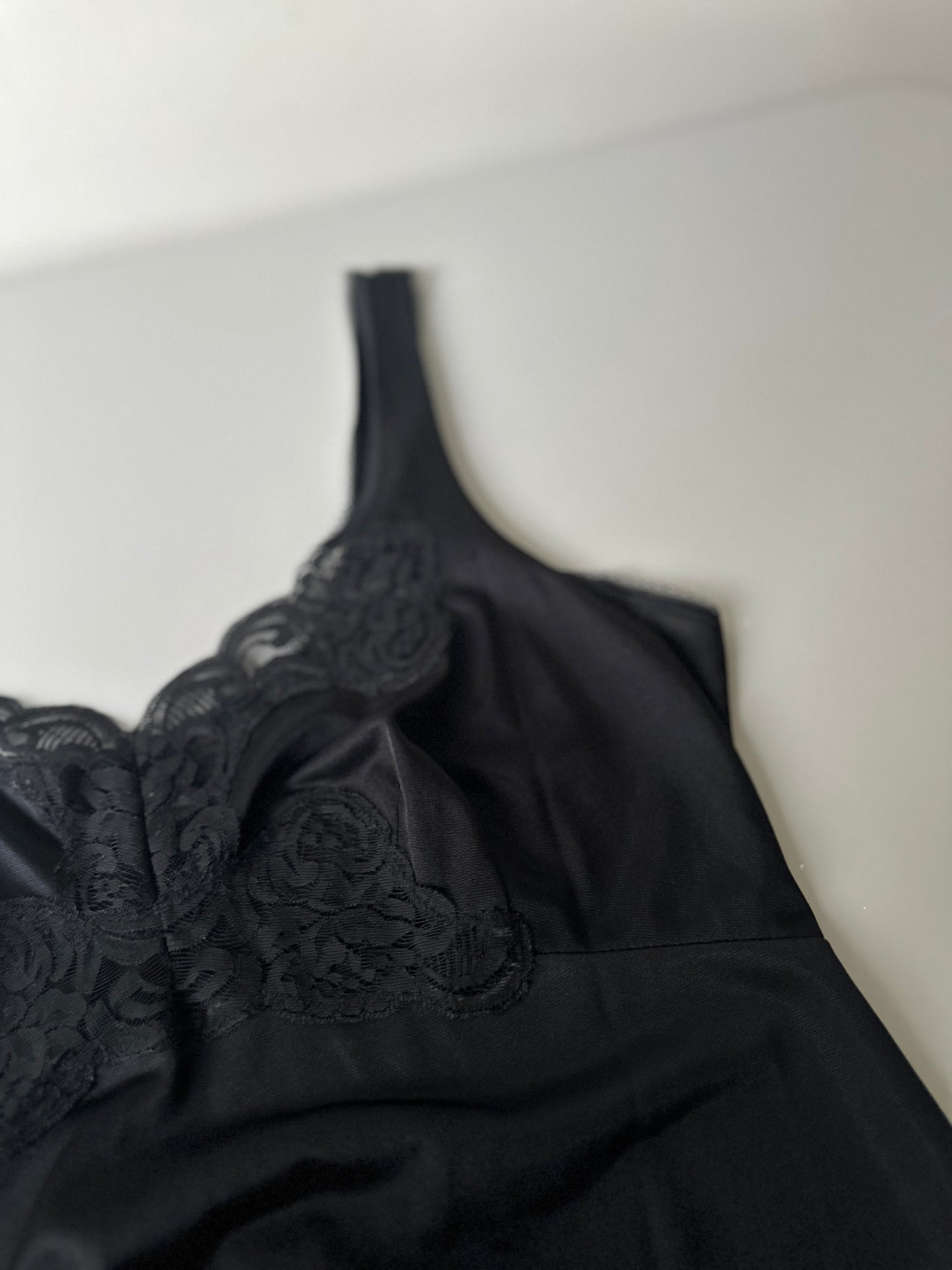 black lace mid-length slip