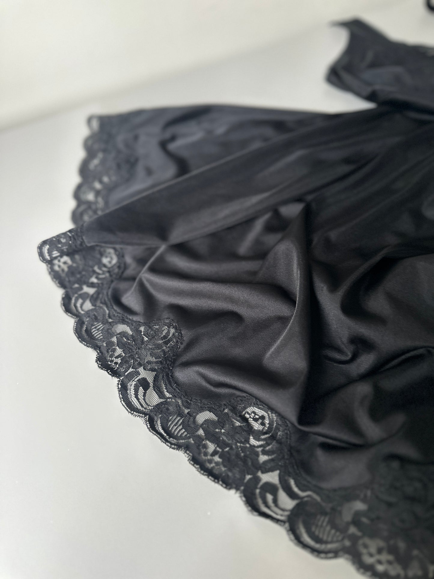 black lace mid-length slip