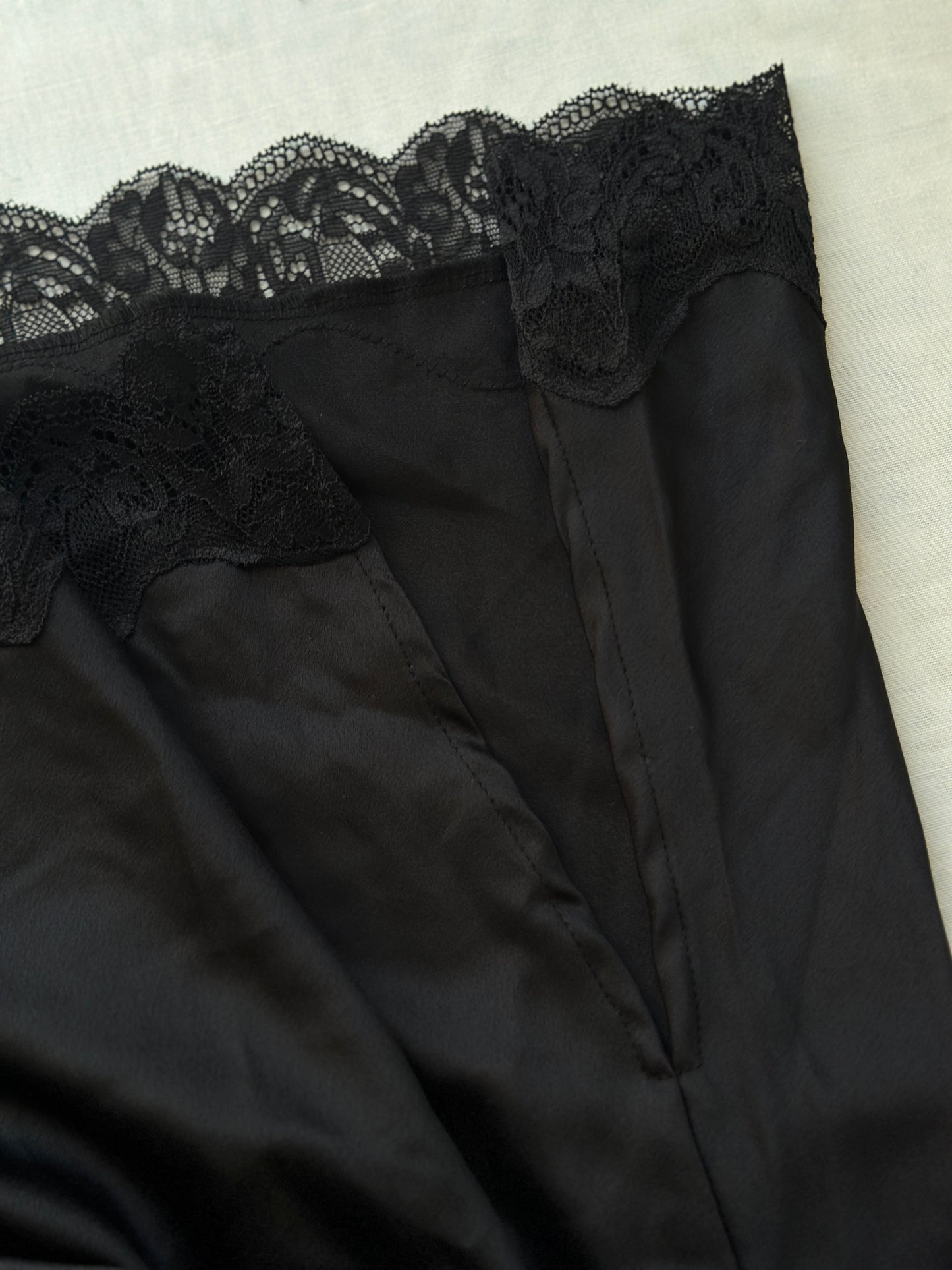 black satin slip