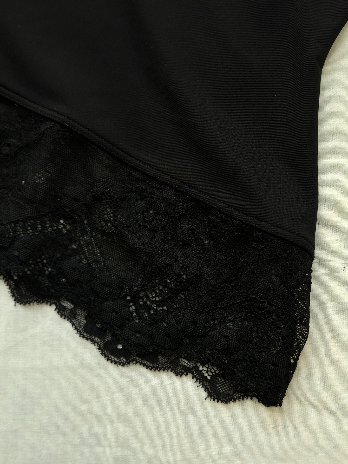 fitted black lace lingerie top