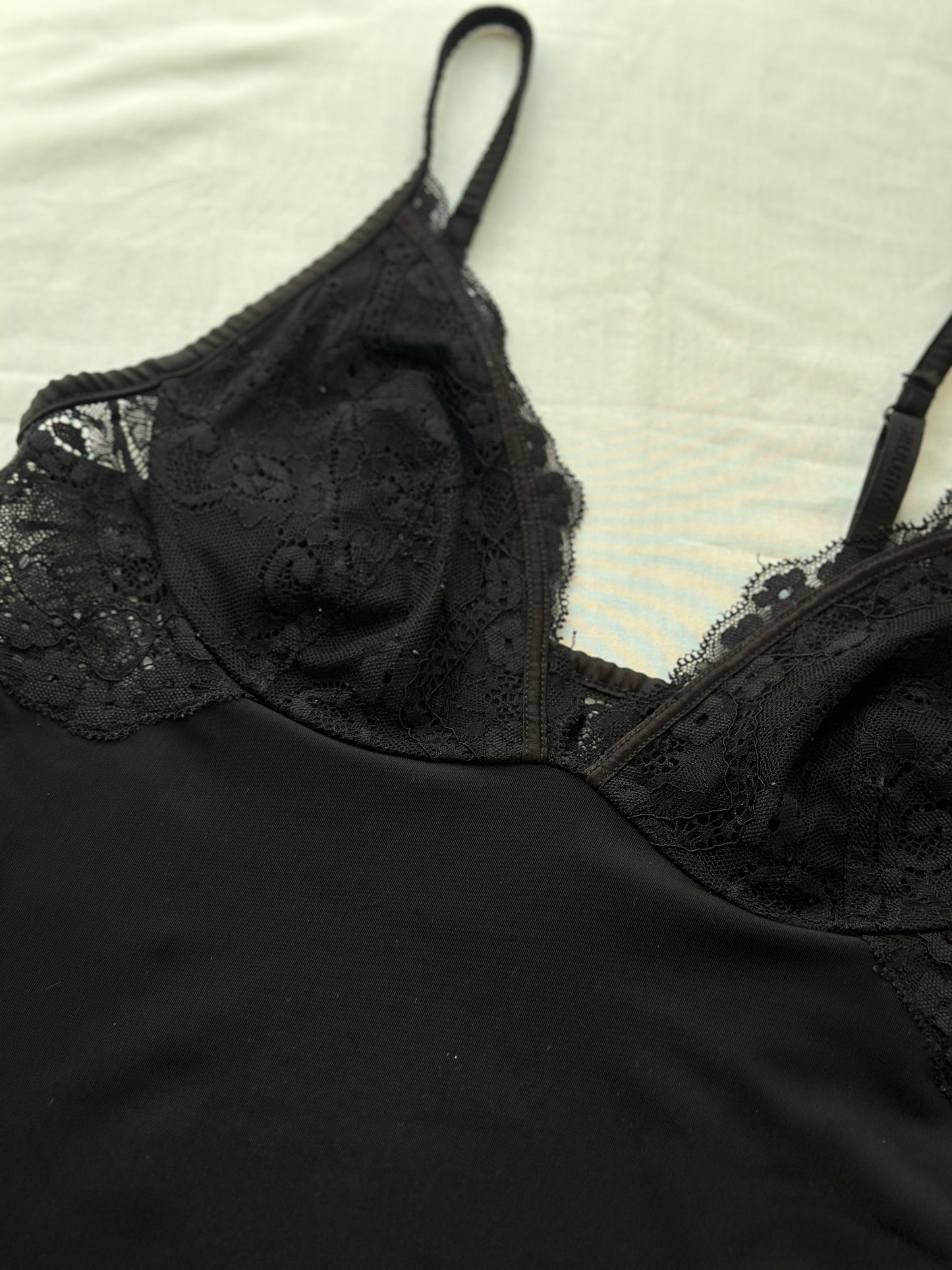 fitted black lace lingerie top