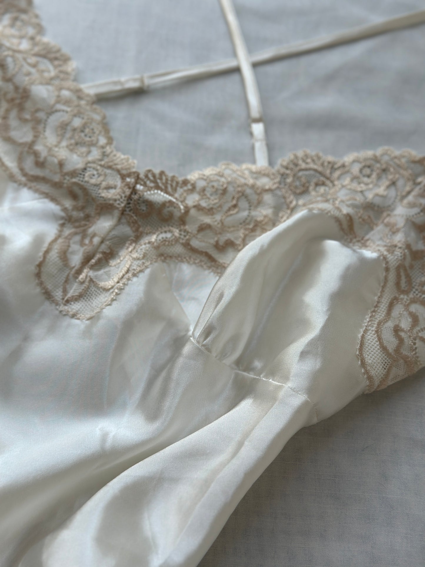short white silk night gown
