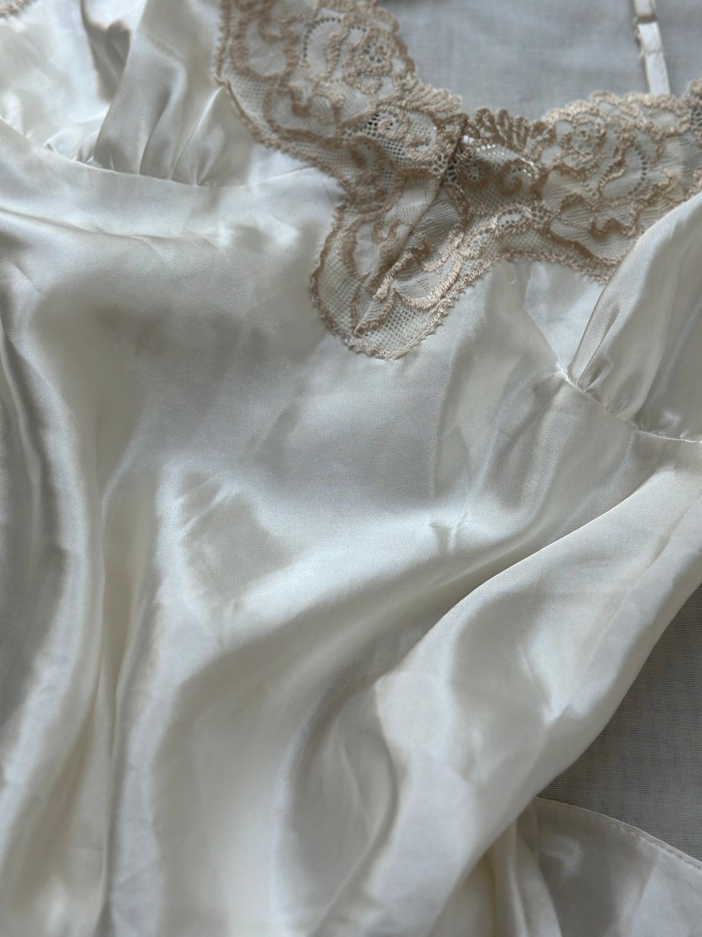 short white silk night gown