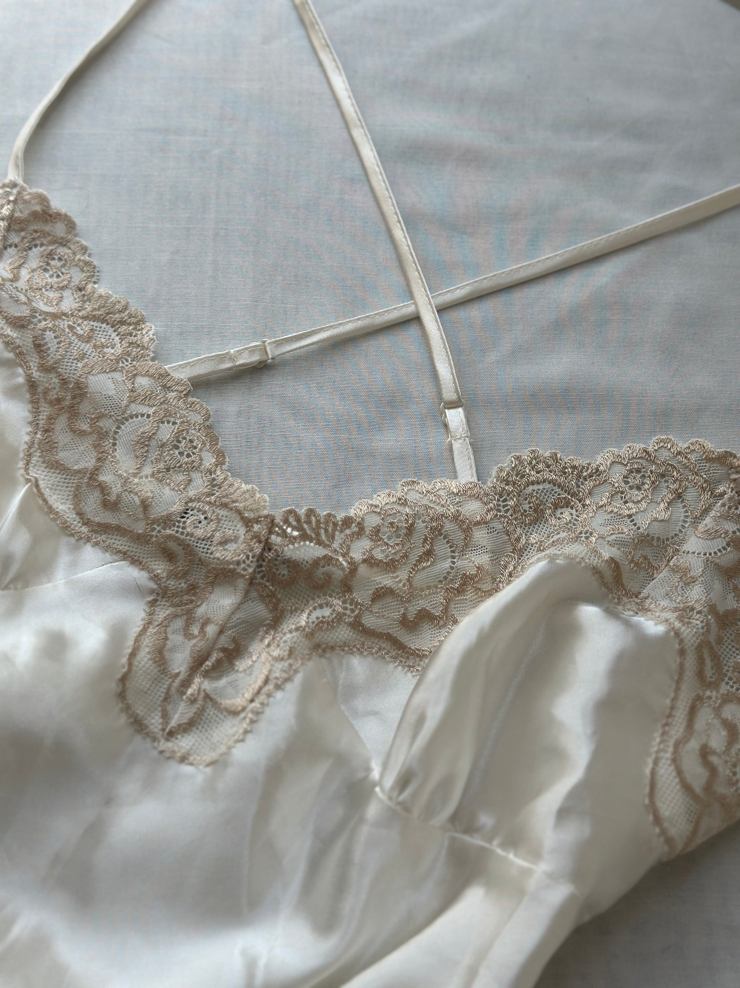 short white silk night gown