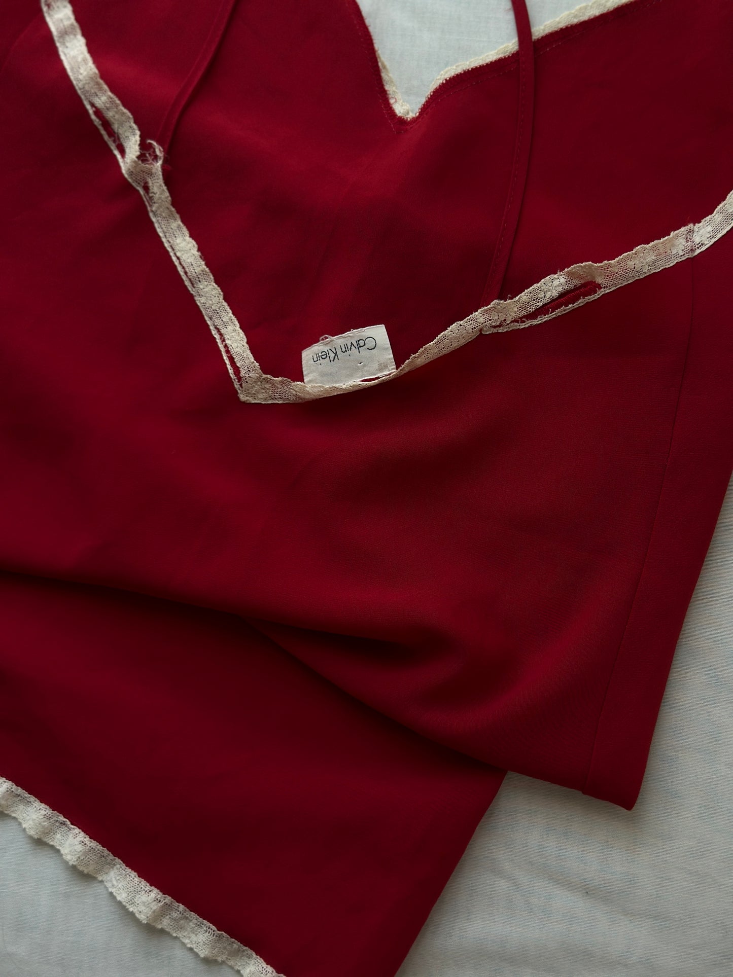 red Calvin Klein night slip