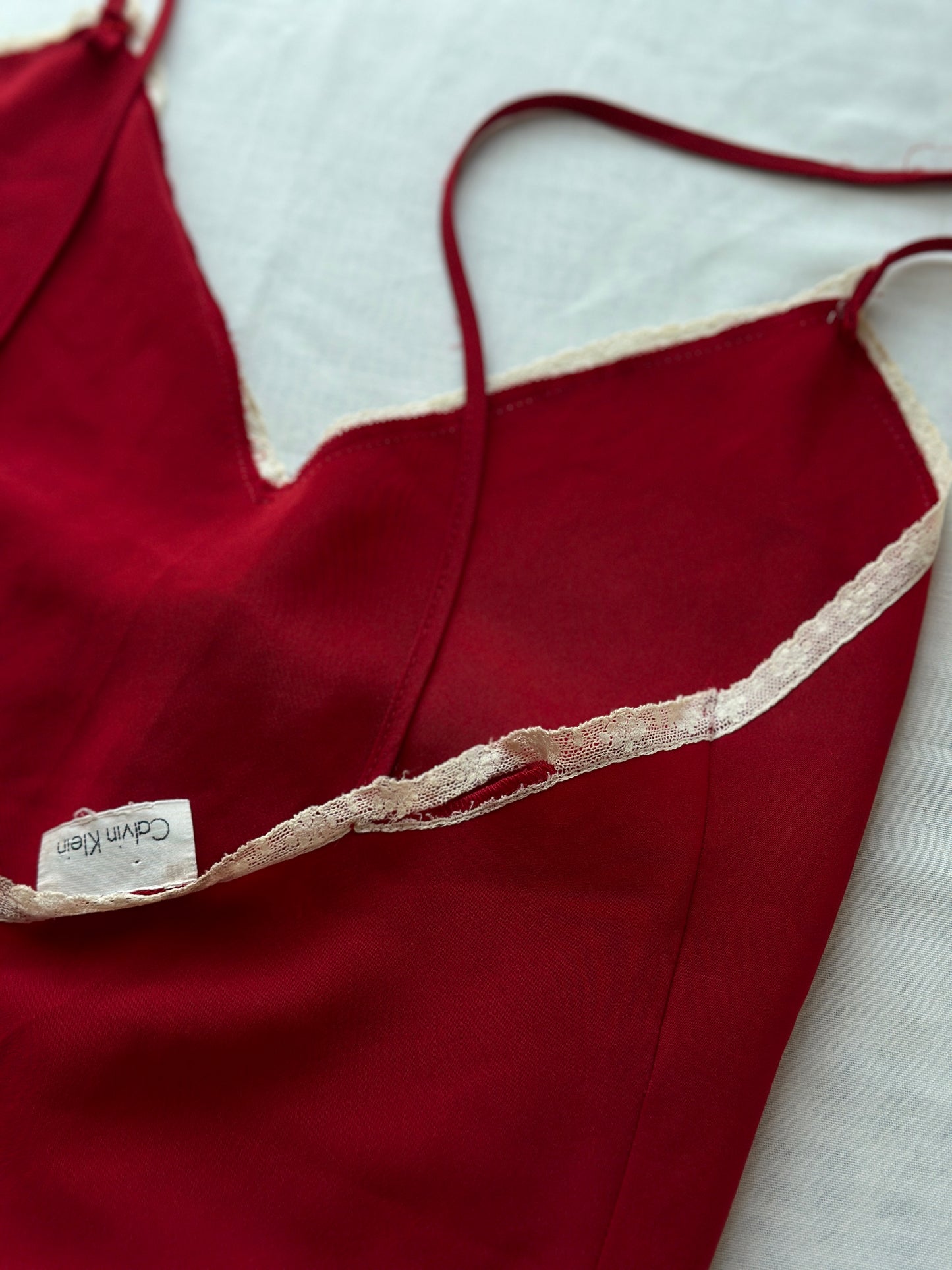 red Calvin Klein night slip