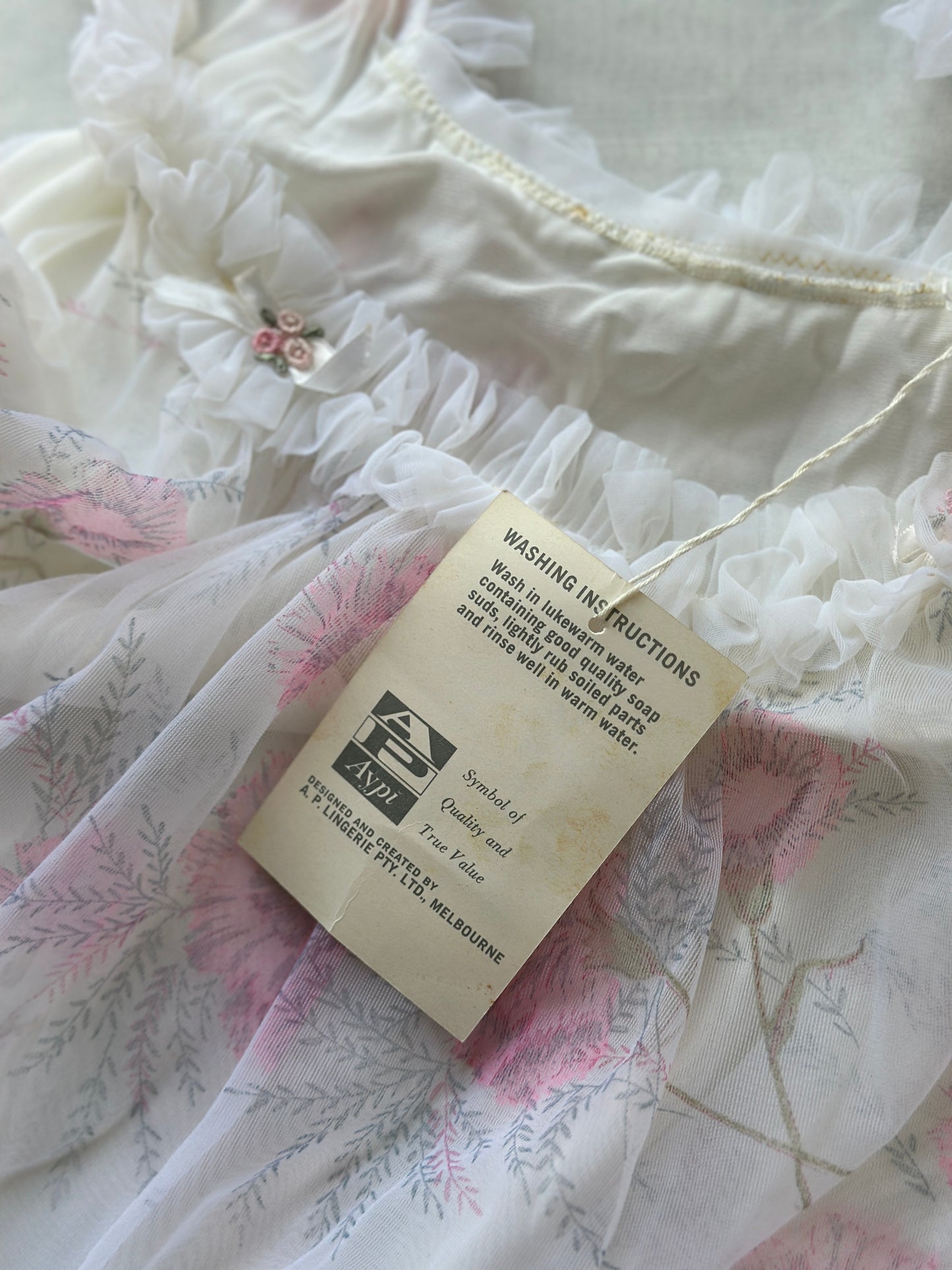 floral pink and white babydoll slip