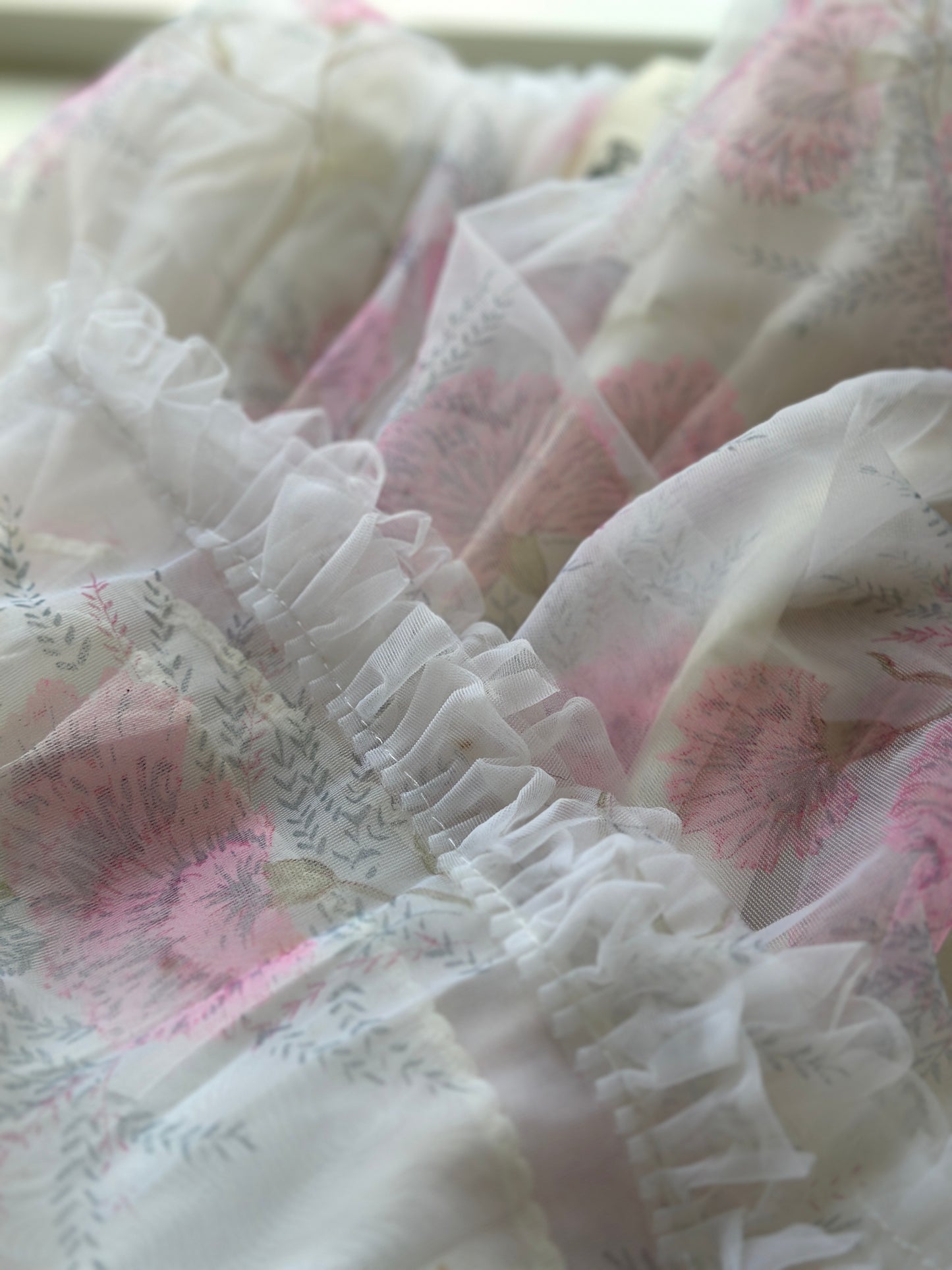 floral pink and white babydoll slip