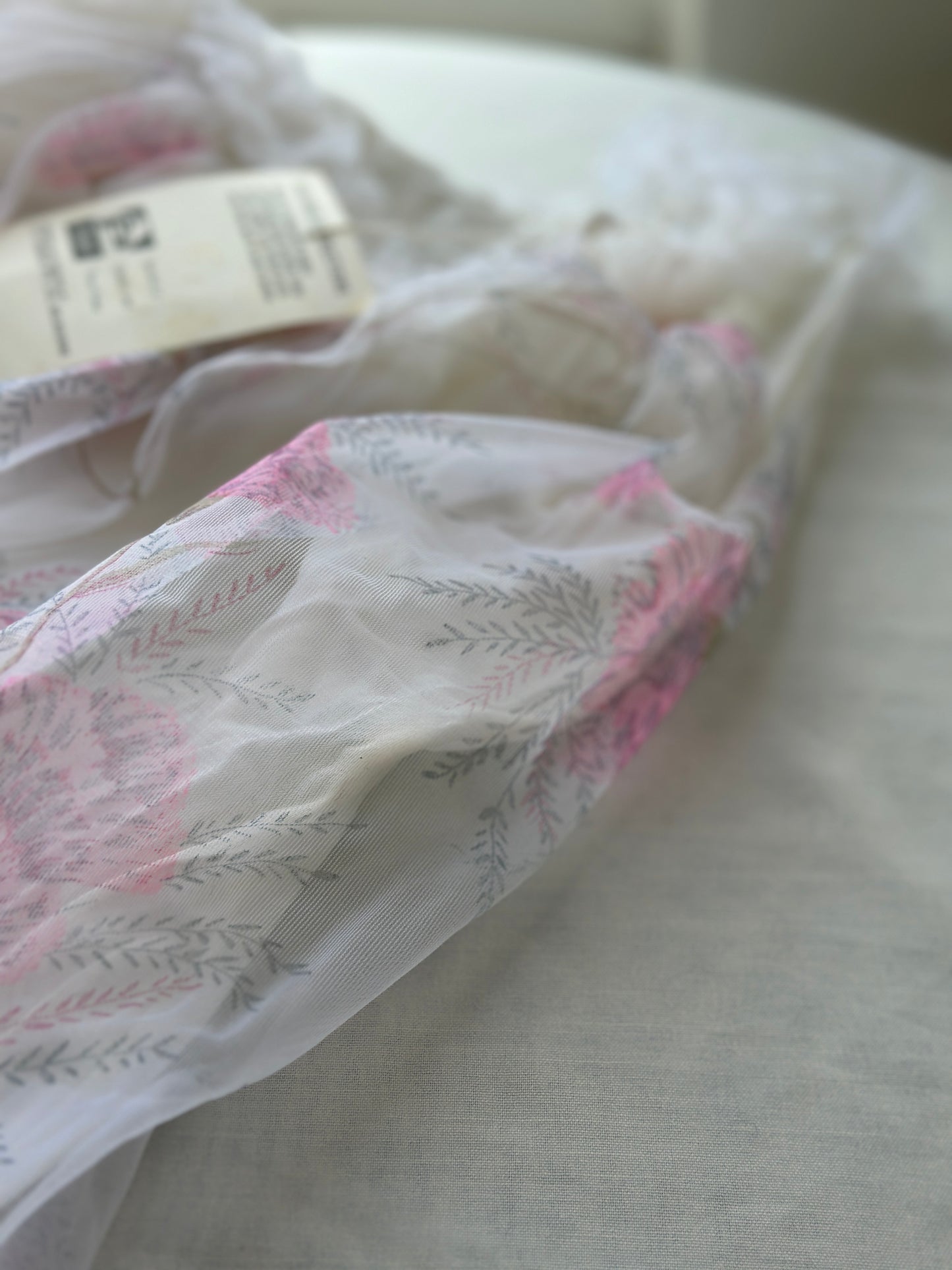 floral pink and white babydoll slip