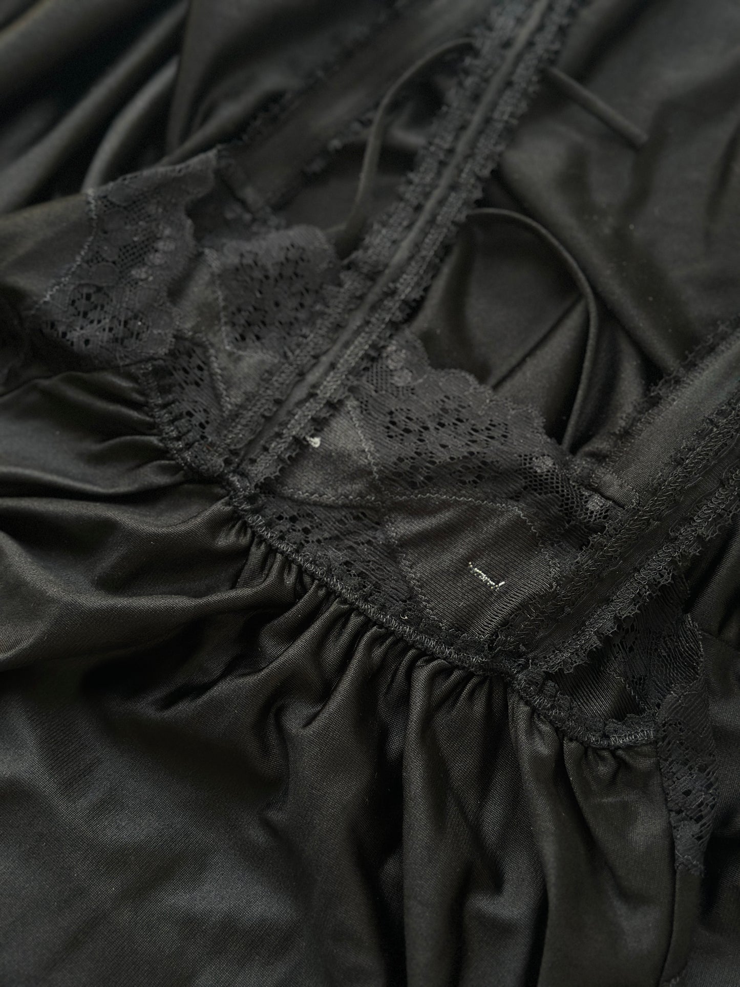 sweet flower black lace slip