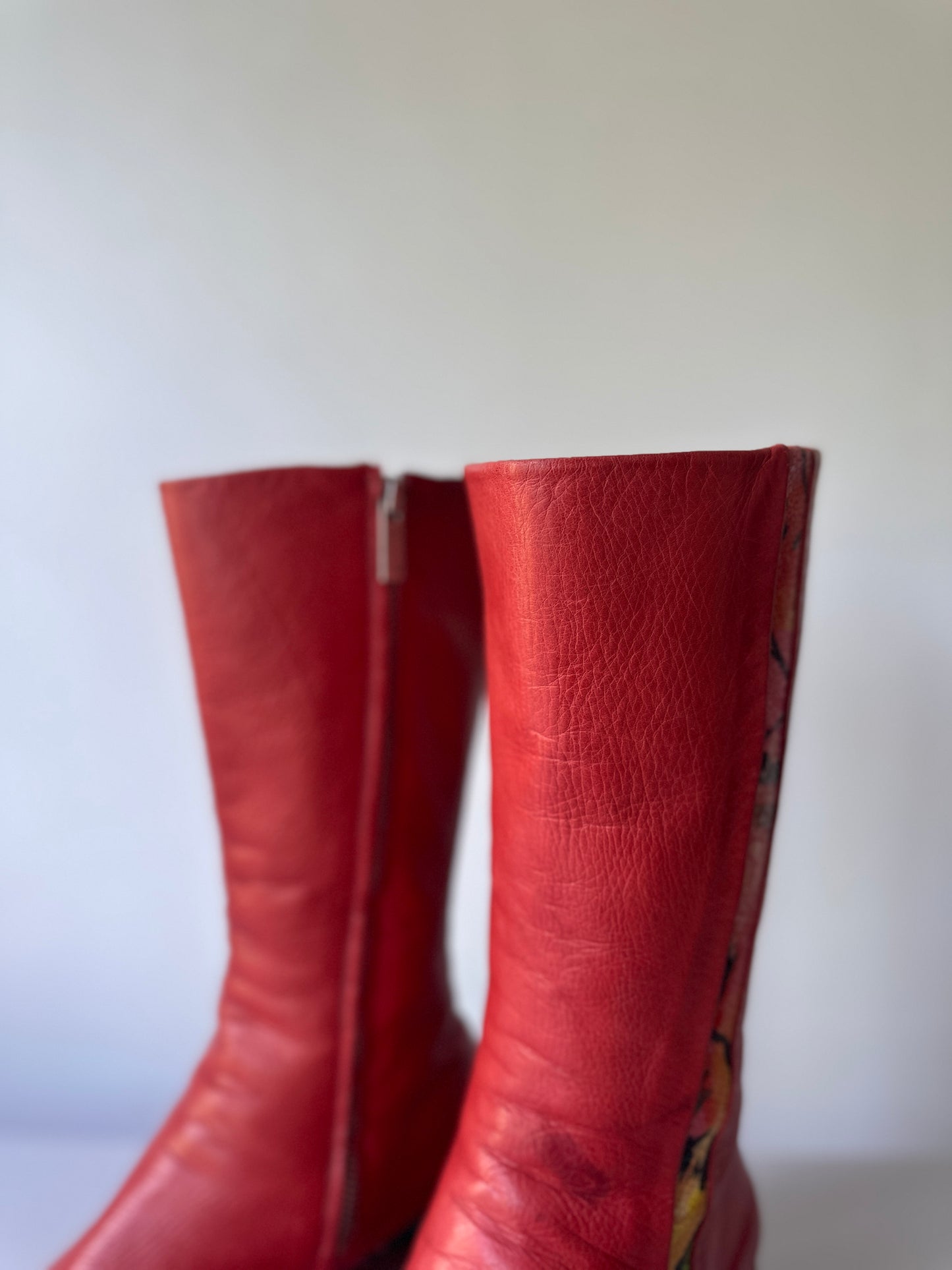 Rocco P. red leather boots