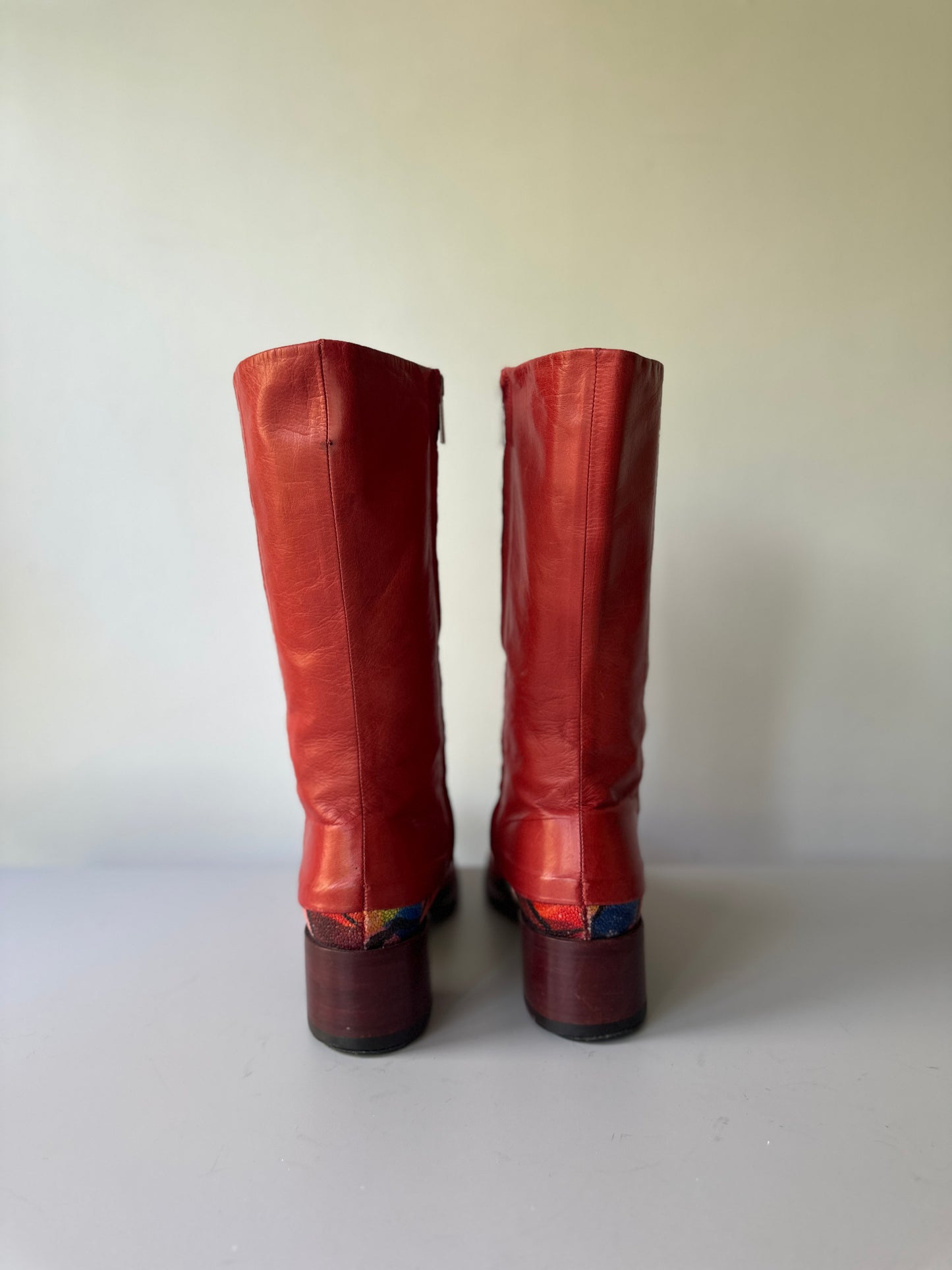 Rocco P. red leather boots